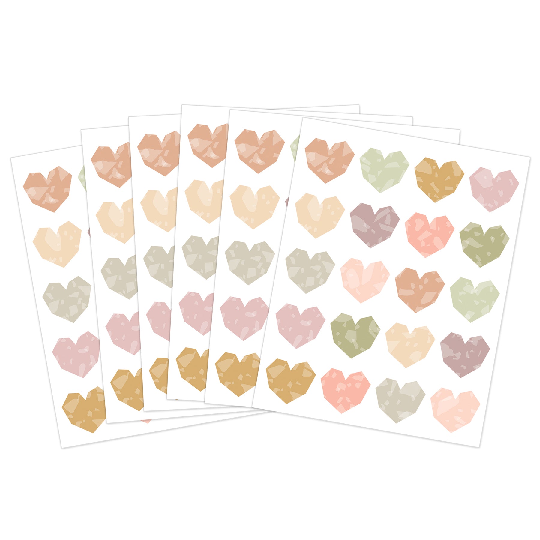 Terrazzo Tones Hearts Stickers, Pack of 120