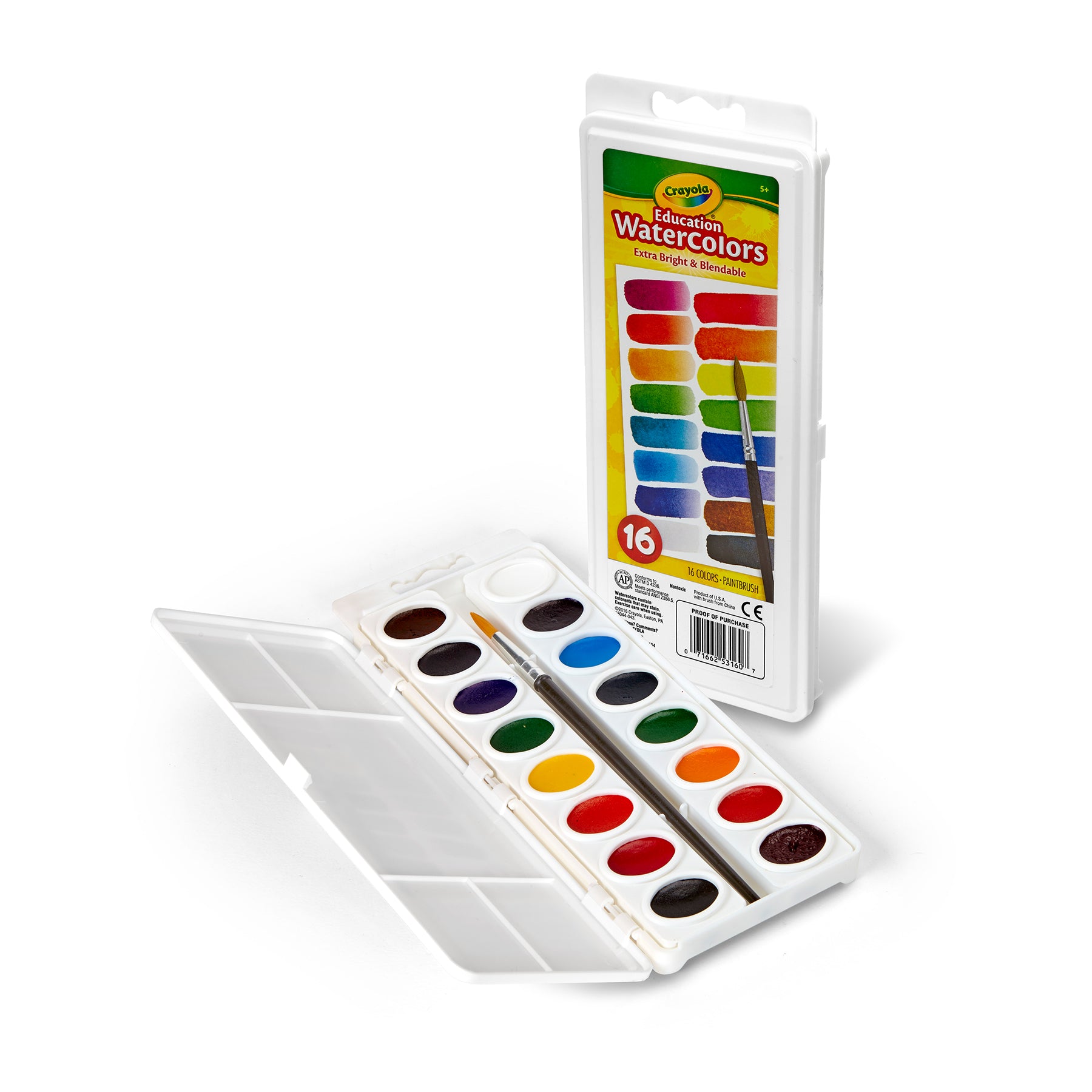 Education Oval Pans Watercolors Set, 16 Count