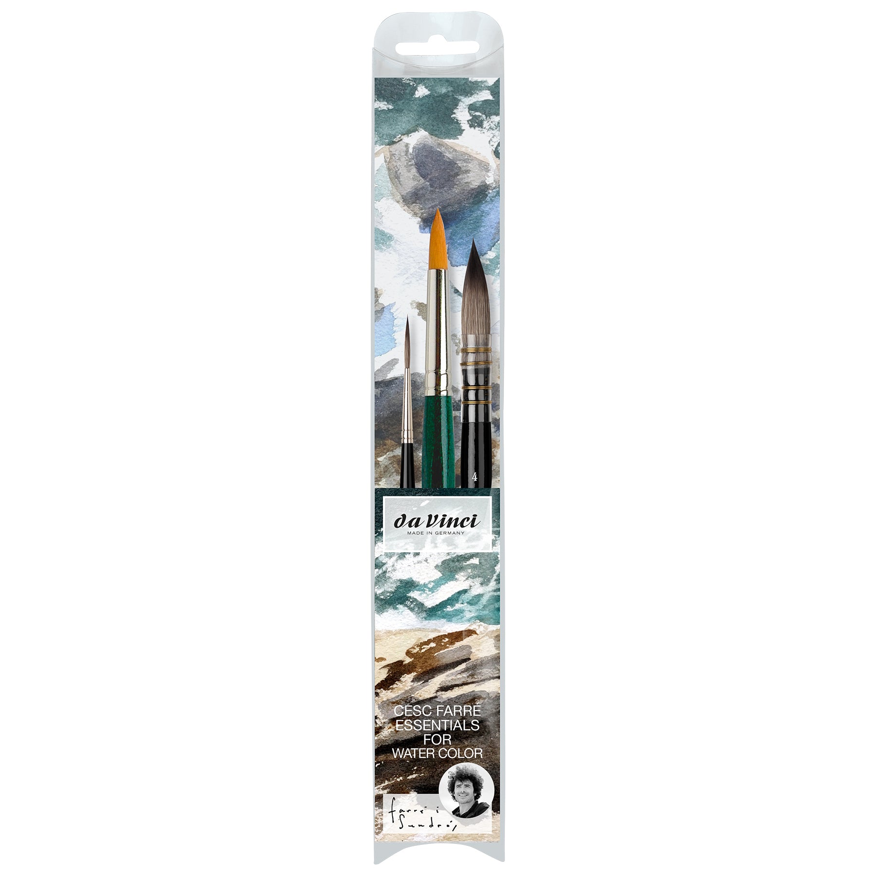 Artist Signature Collection by Cesc Farré, Watercolor Brushes, Assorted, 3 Brush Set