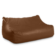 Atrium Collection Lozia Loveseat - Large Foam Bean Bag Sofa for Home Theaters, Offices, Schools, Reception & Waiting Rooms - Faux-Leather - Walnut