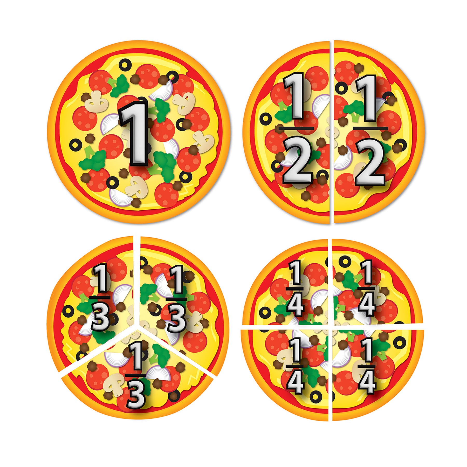 (2 ST) MAGNET DIECUT PIZZA FRACTION