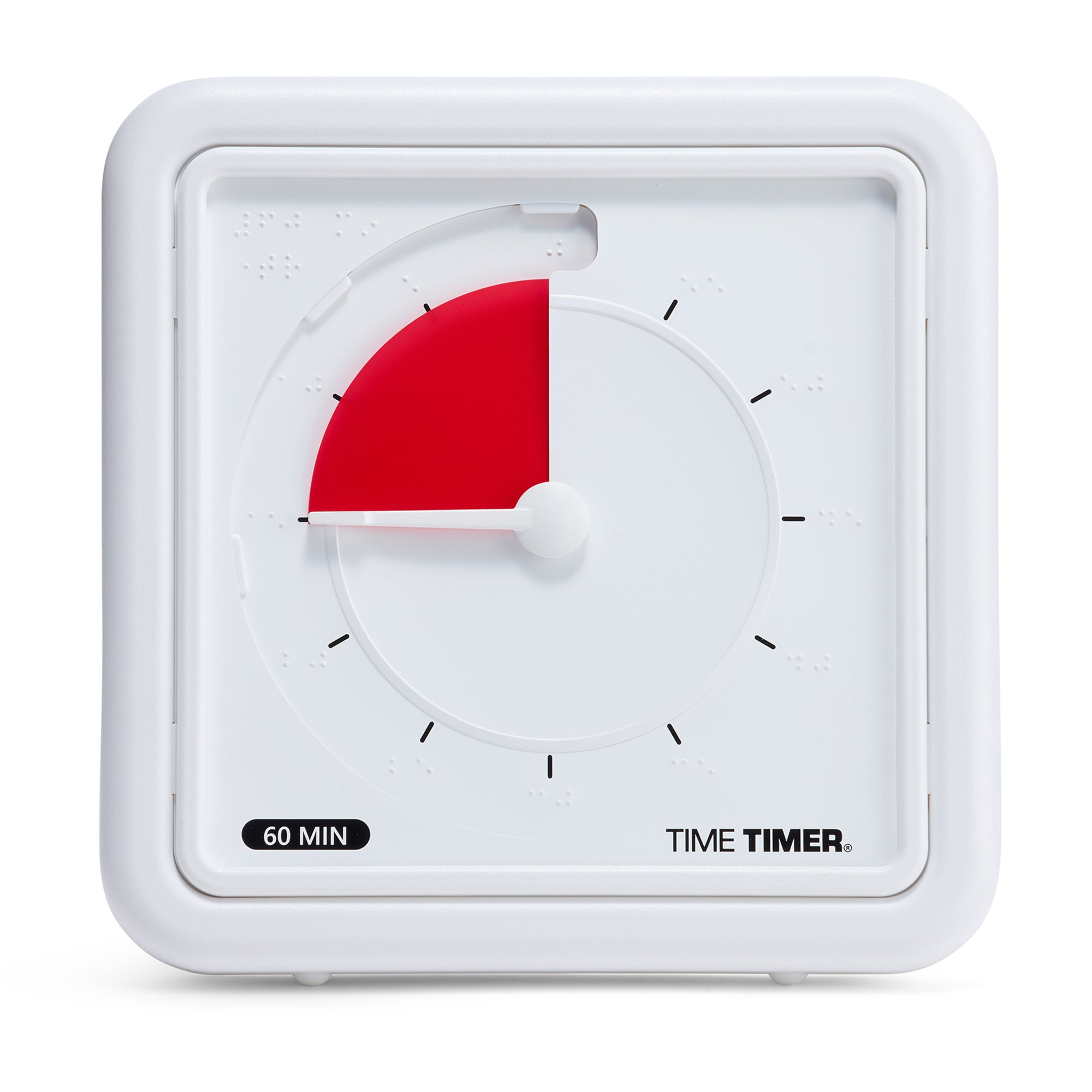 Braille 8" 60-Minute Visual Timer - Red Disk