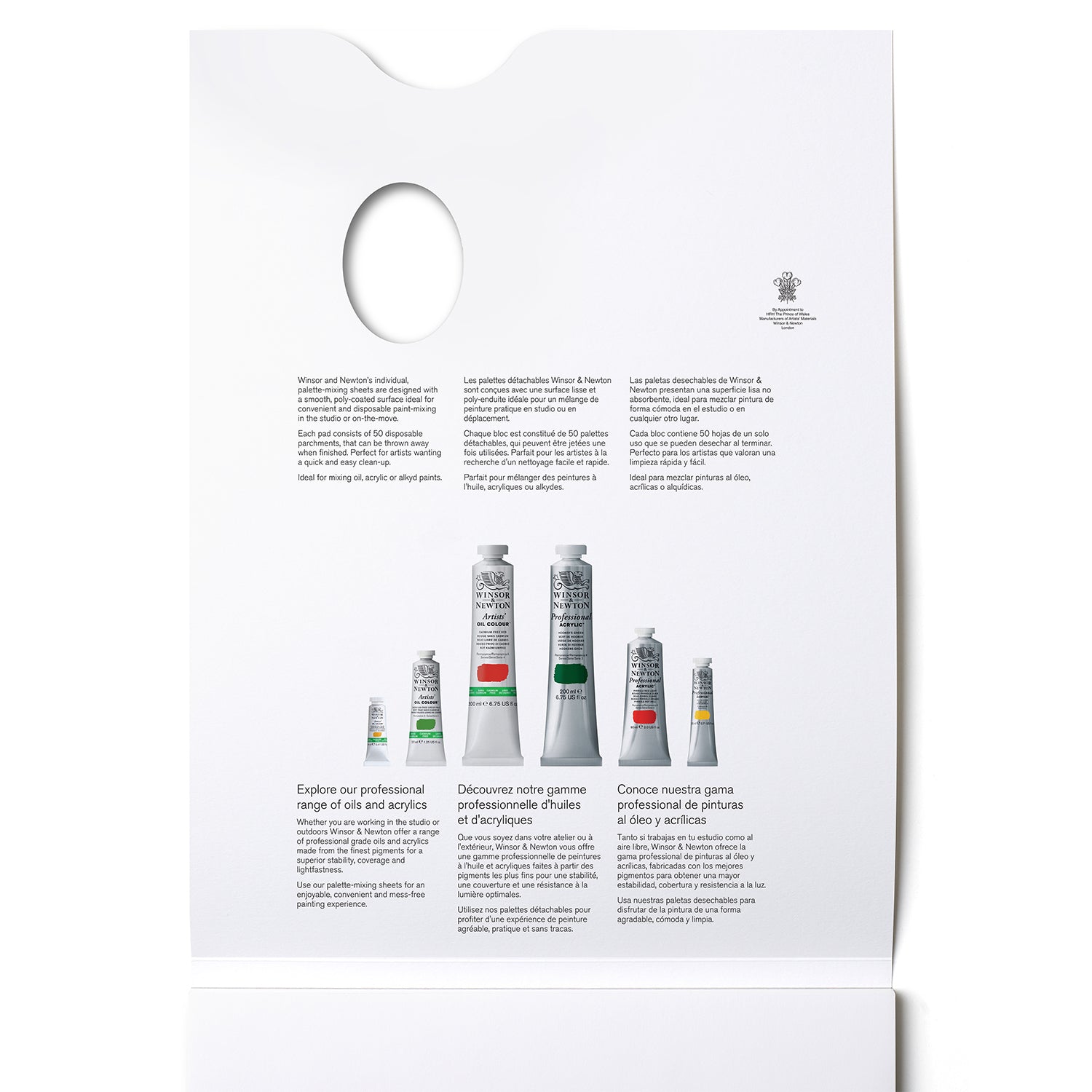 W&N Tear Off Palette Paper - 9x12" (50 sheets)