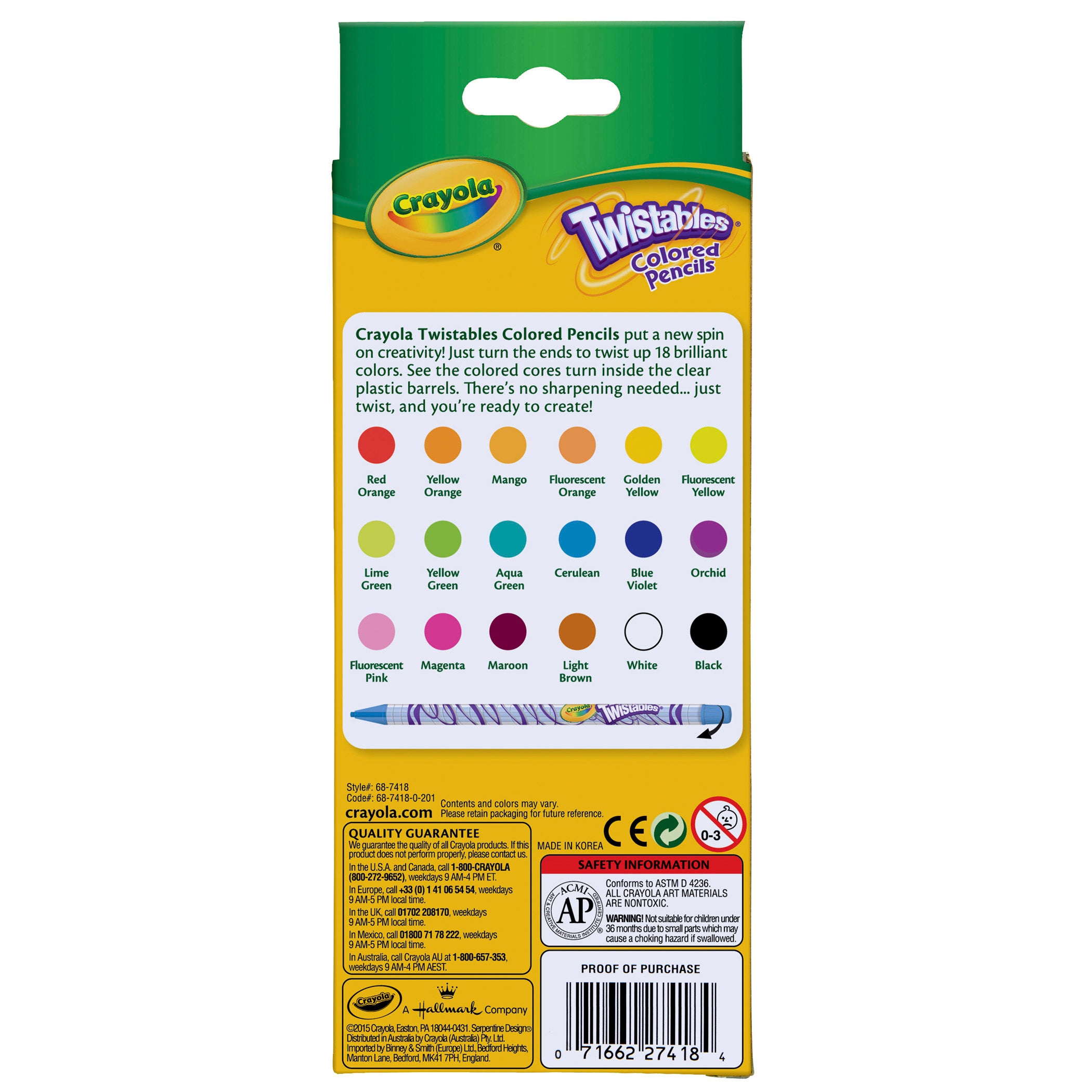 Twistables® Colored Pencils, 18 Count