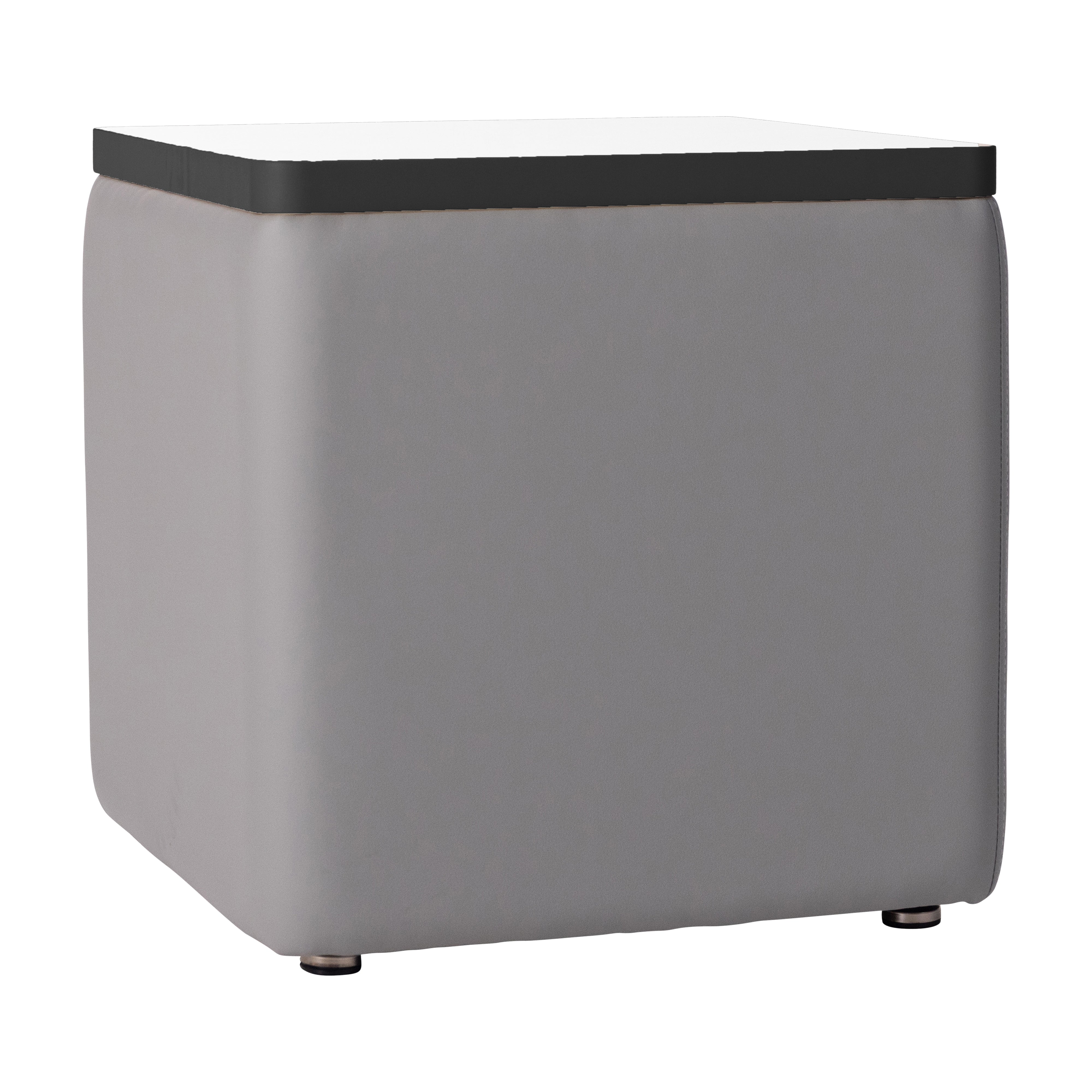 Pro Series Upholstered 18" x 18" Square Dry-Erase Ottoman Table 18" Height - Gray/Whiteboard