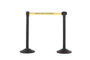 Black post and 6.5' English/Spanish ‐ Caution/Cuidada Belt ‐  2 pack