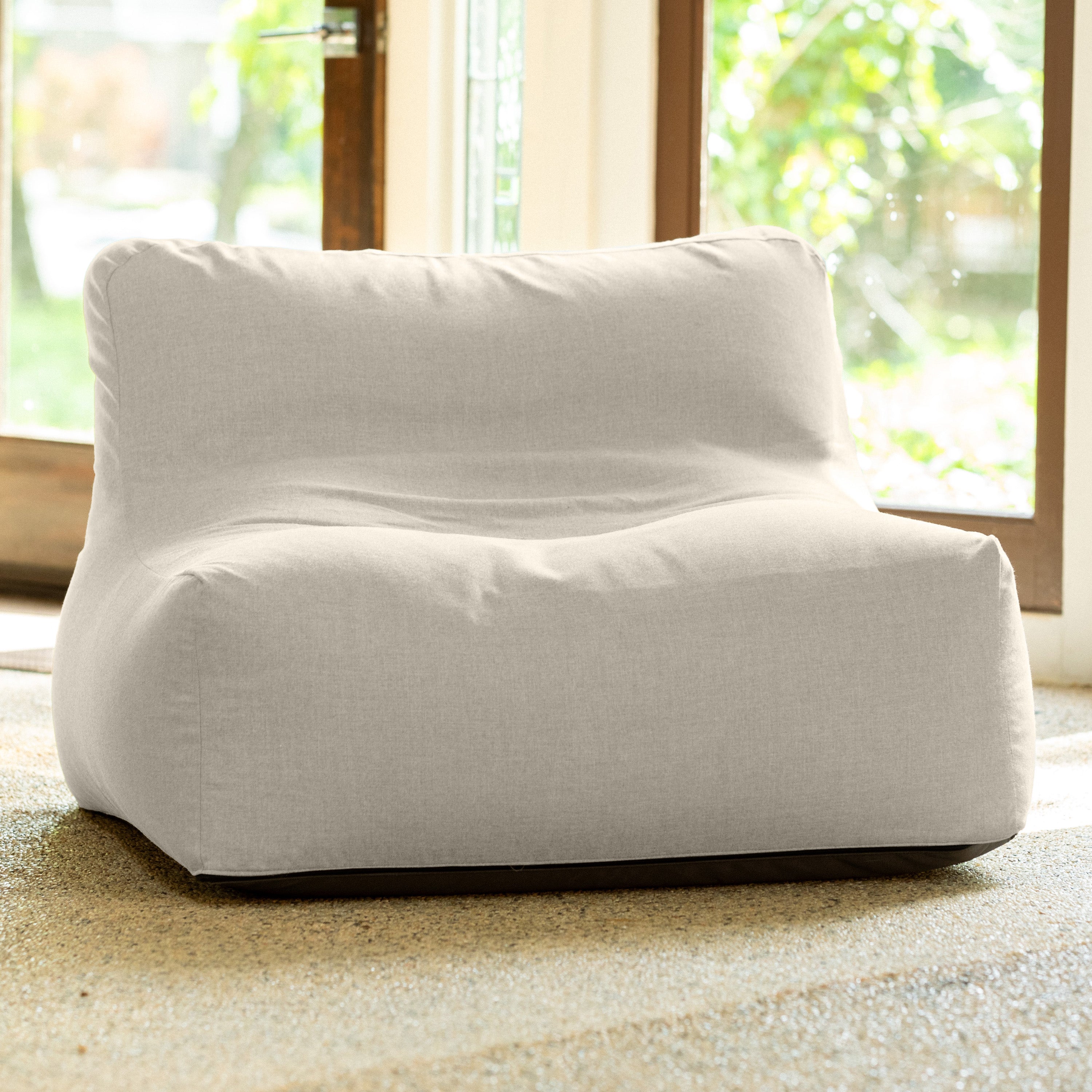 Coza Outdoor Chair - Large Bean Bag Lounge Chair for Poolside & Patio Lounging - Sunbrella, Flax