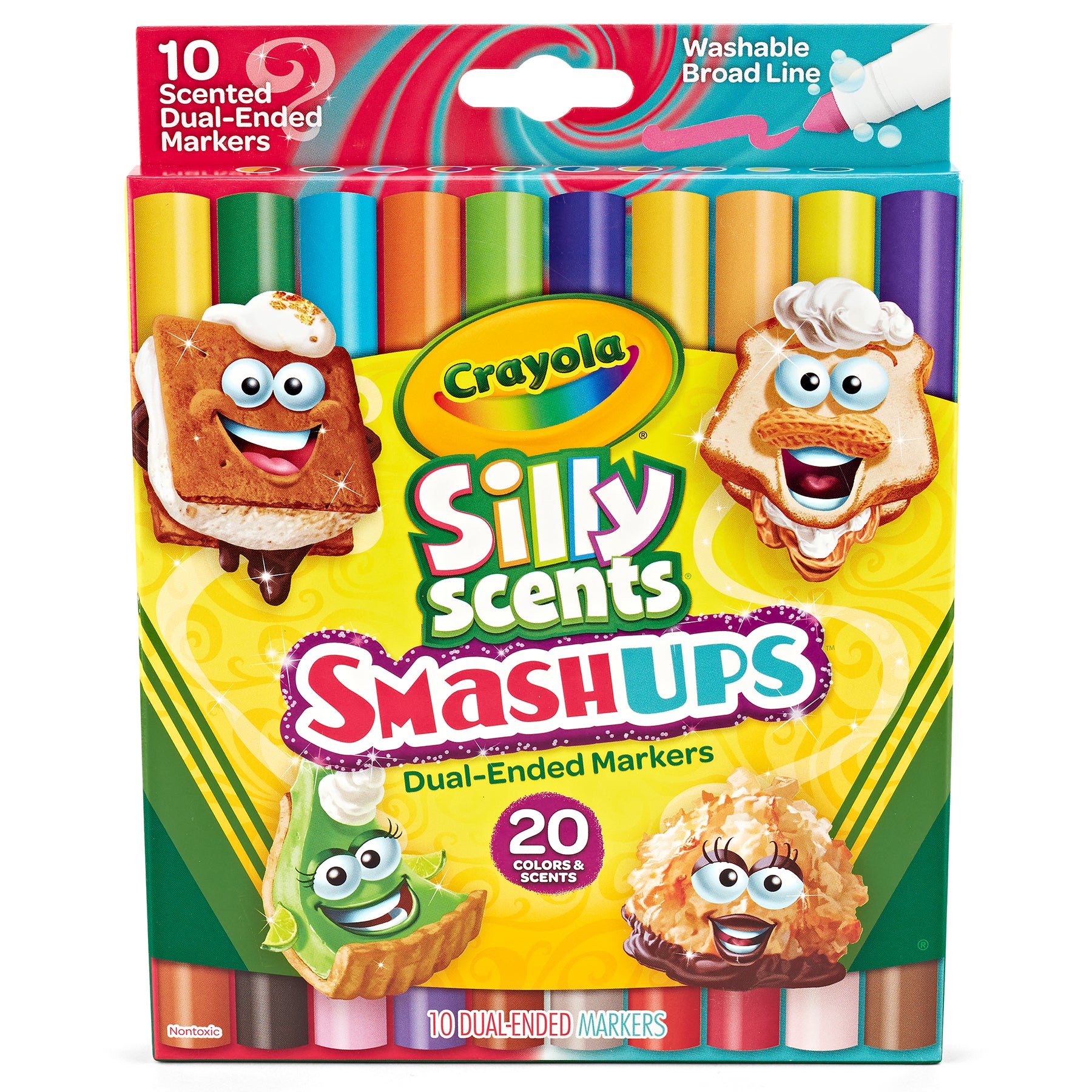 Silly Scents Smash Ups Dual-Ended Washable Markers, 10 Count