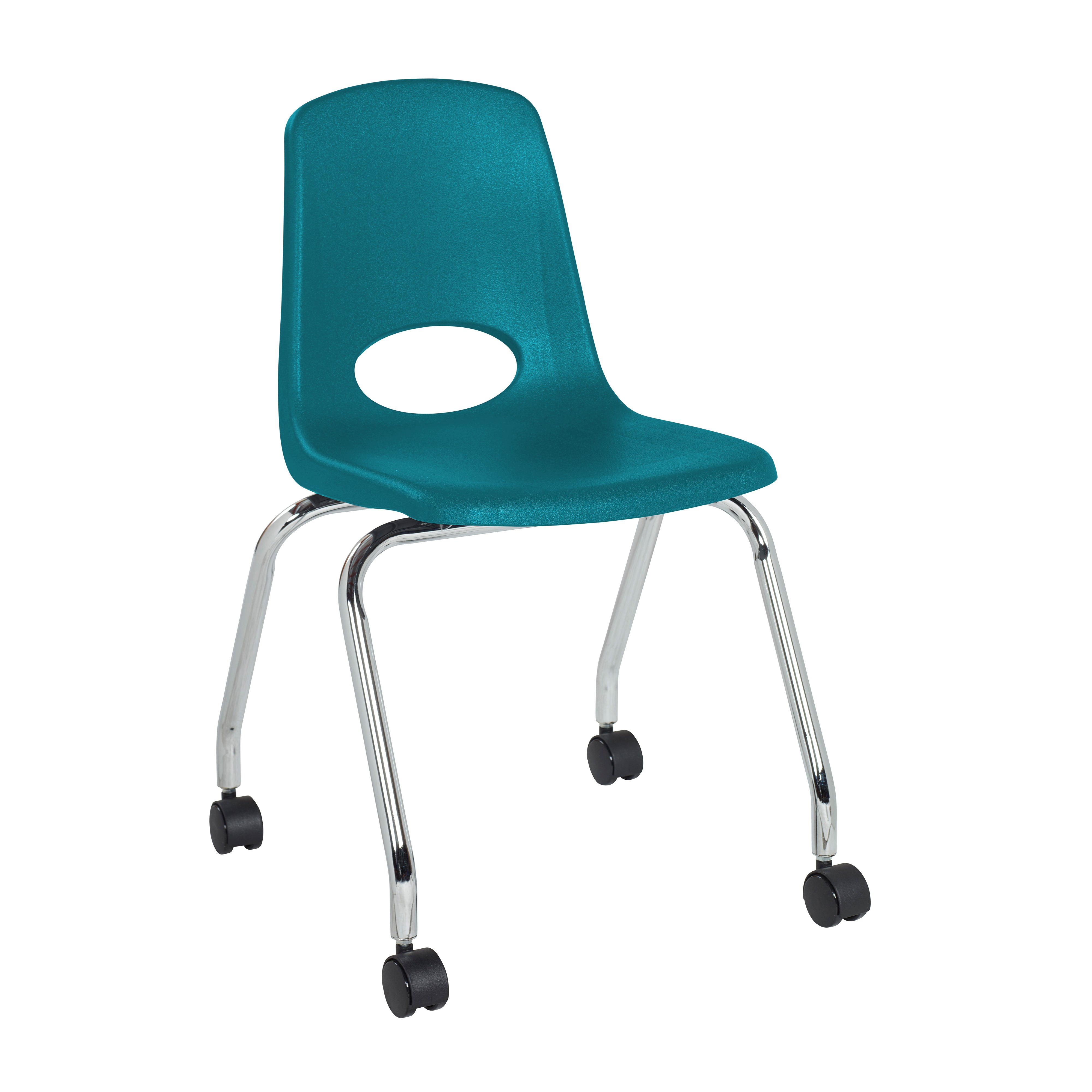 18" Mobile Chair with Casters, 2-Piece - Teal