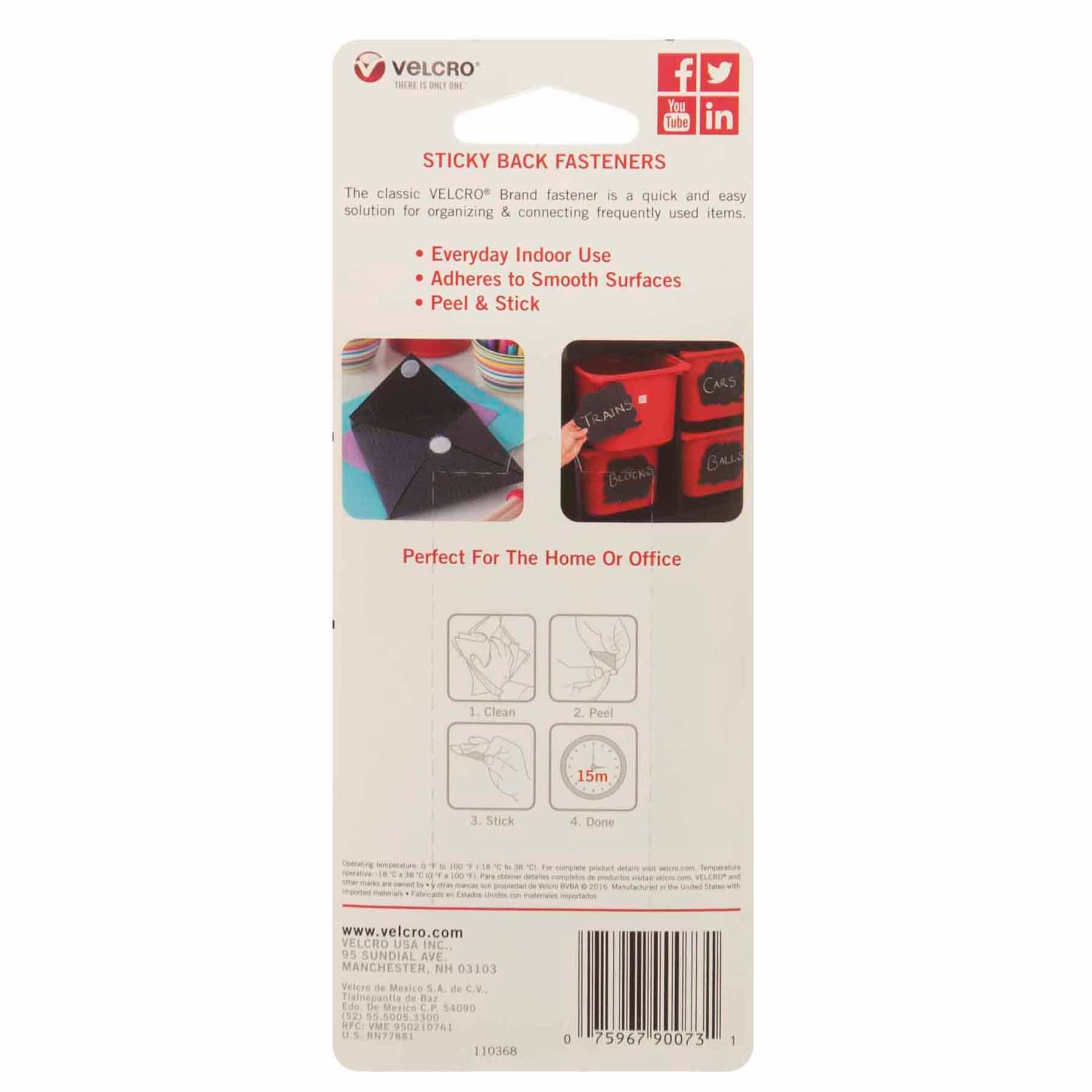 Sticky Back Squares, 7/8", White, 12 Sets