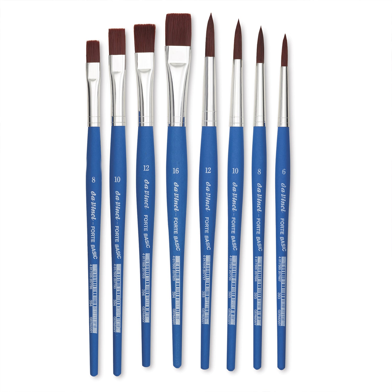 FORTE Basic Student Brush, Synthetic, Acrylic, Assorted, 7 Brush Set
