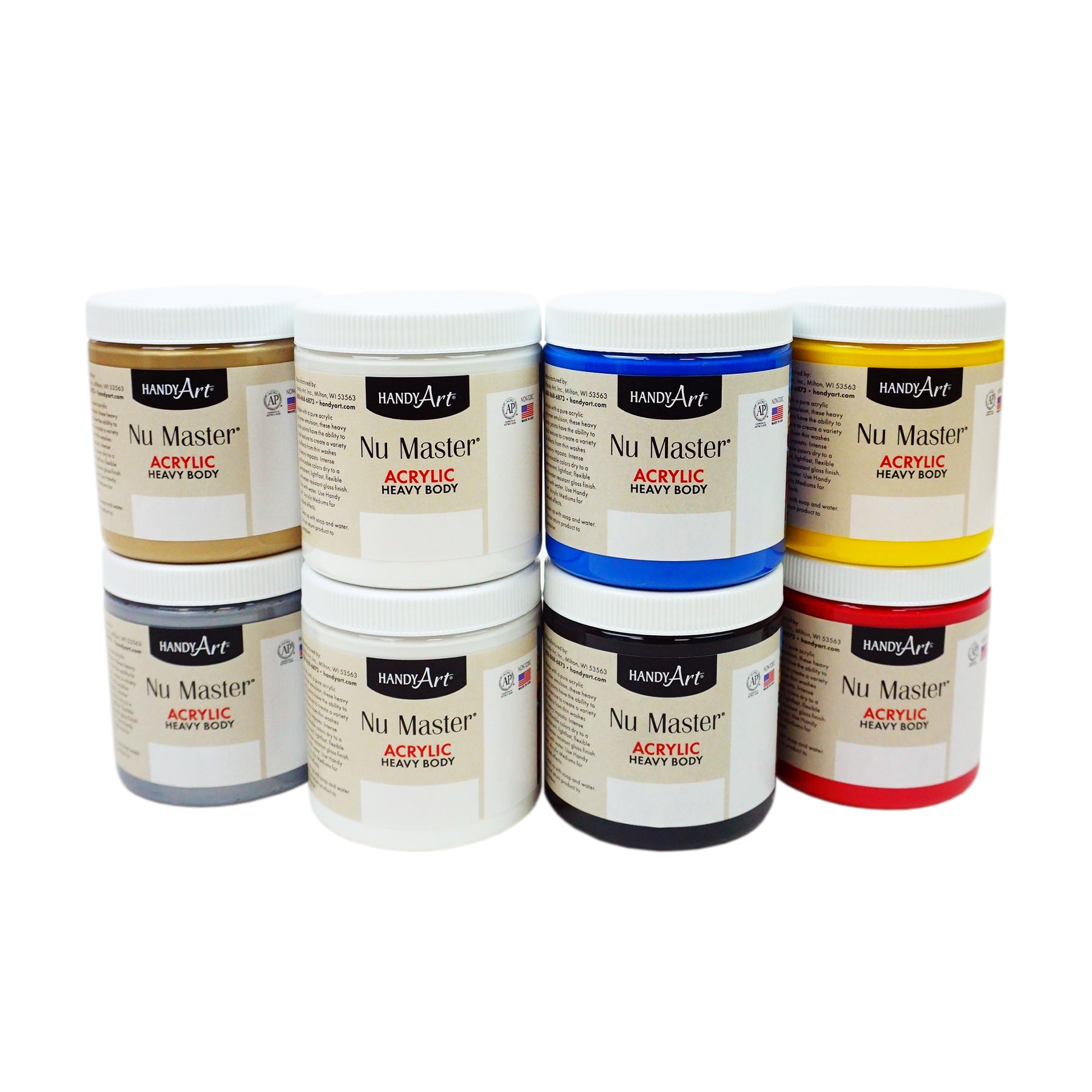 Nu Master Heavy Body Acrylic 8 - 8oz, Mixing Effects Set