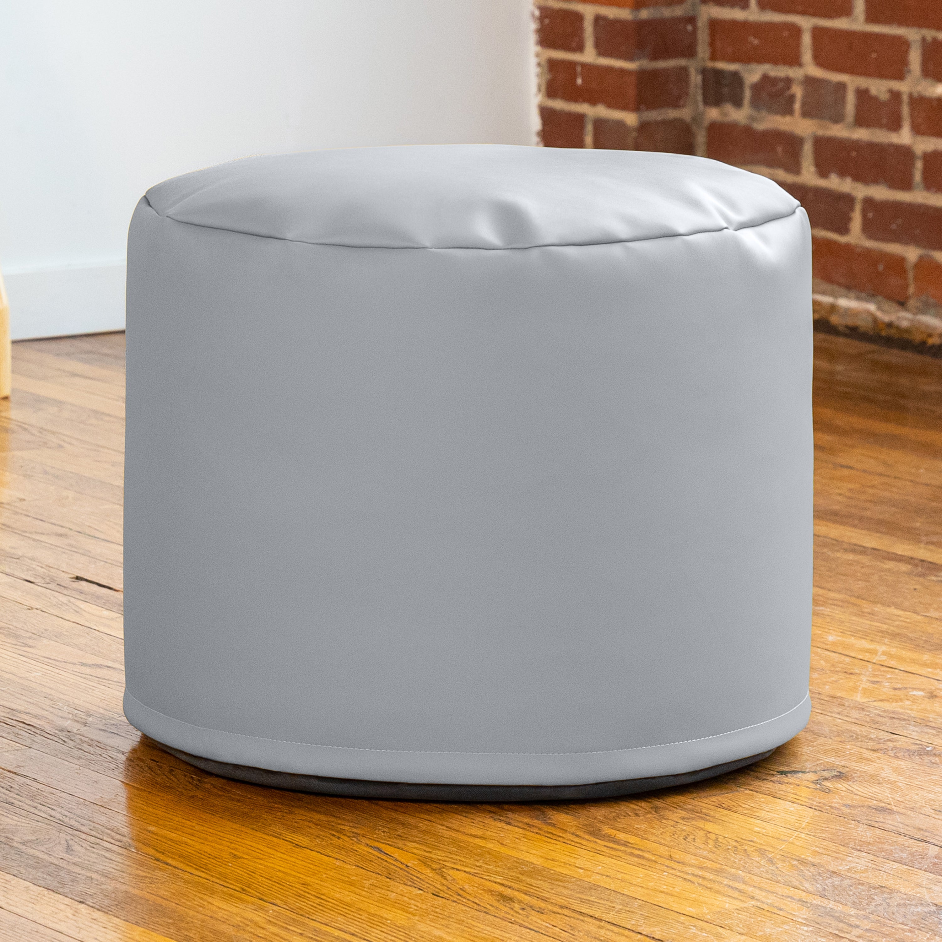 Jaxx Mallo Modular Pouf Classroom Bean Bag Seat, Premium Vinyl - Submarine Grey