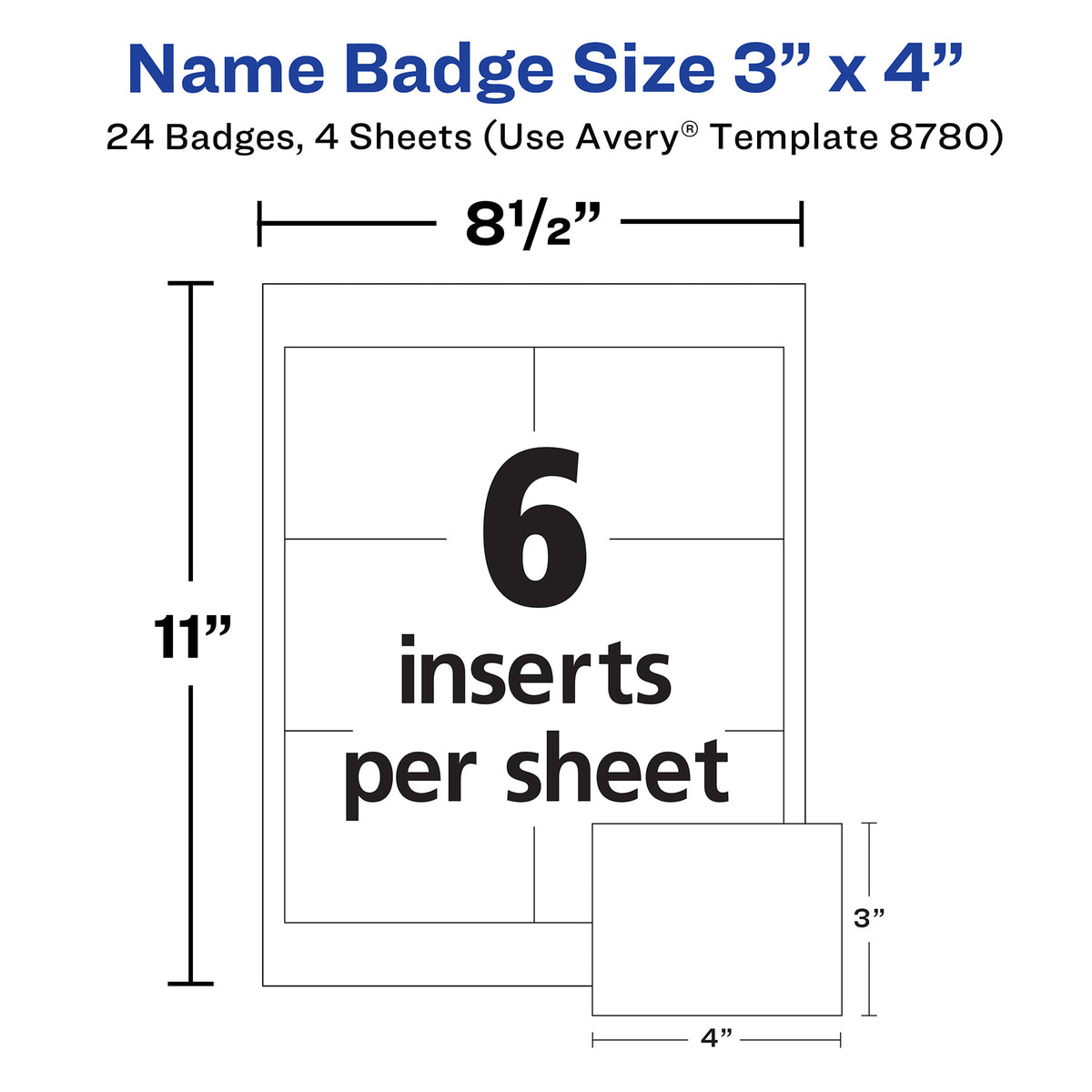 24 AVERY NAME BADGES MAGNET
