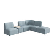 Bush Business Furniture Assemble Modular 5 Seater L Shaped Sectional with Charging Station in Mist Fabric - 100.6" Width x 89.76" Depth x 29.92" Height