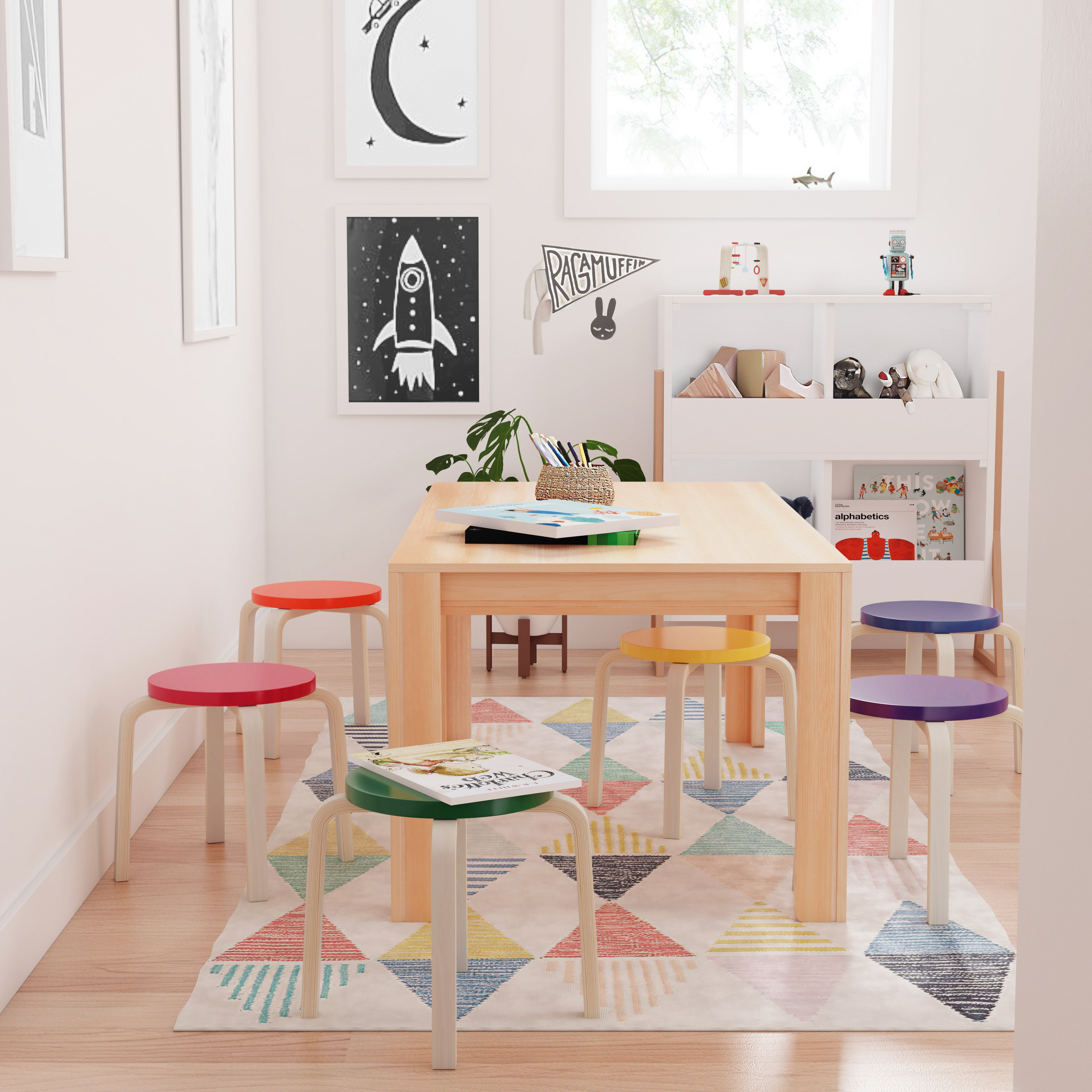 Bentwood Stools 6-Piece Set - Assorted