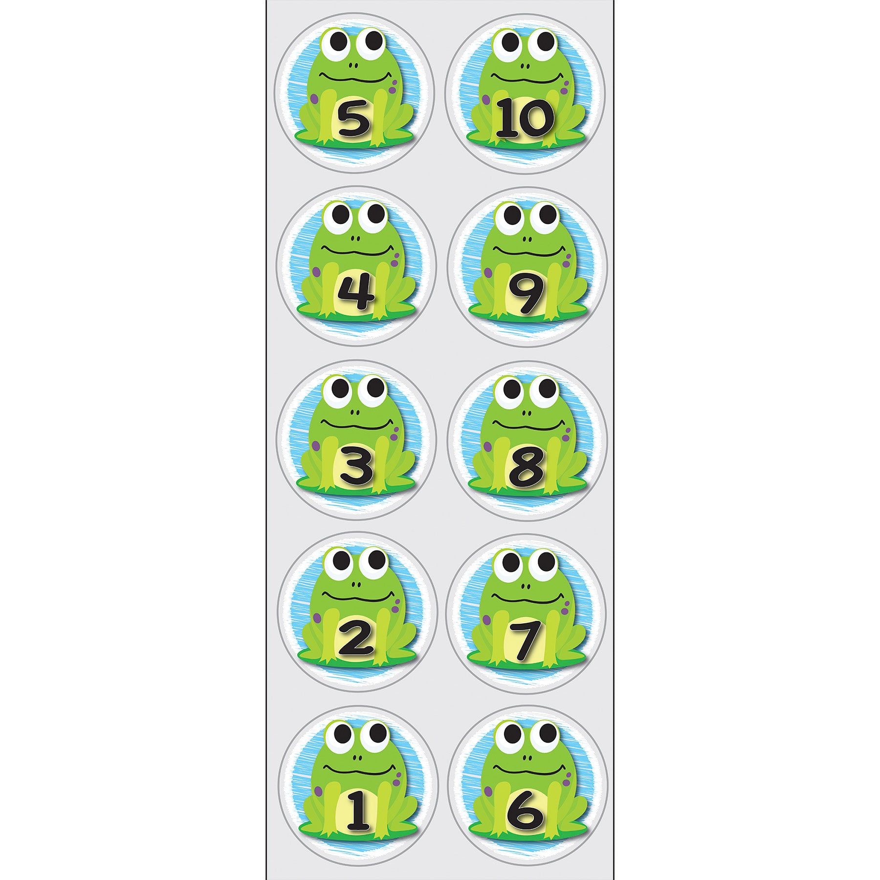 The Original Fun Mat™, Sensory Spots™, 6" Numbers 1-10 Frogs Theme, 10 Pieces