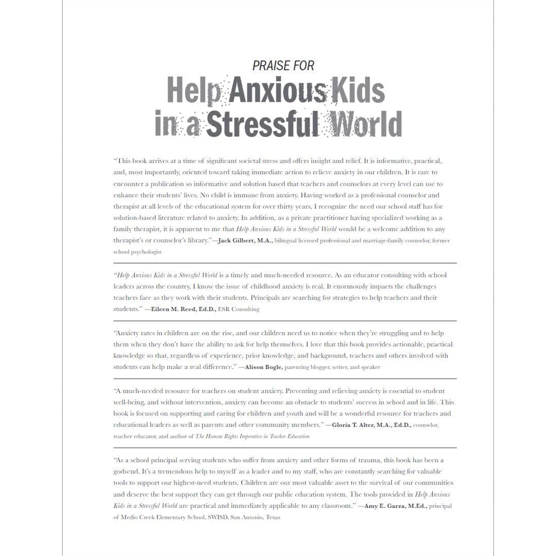 Help Anxious Kids in a Stressful World: 25 Classroom Strategies