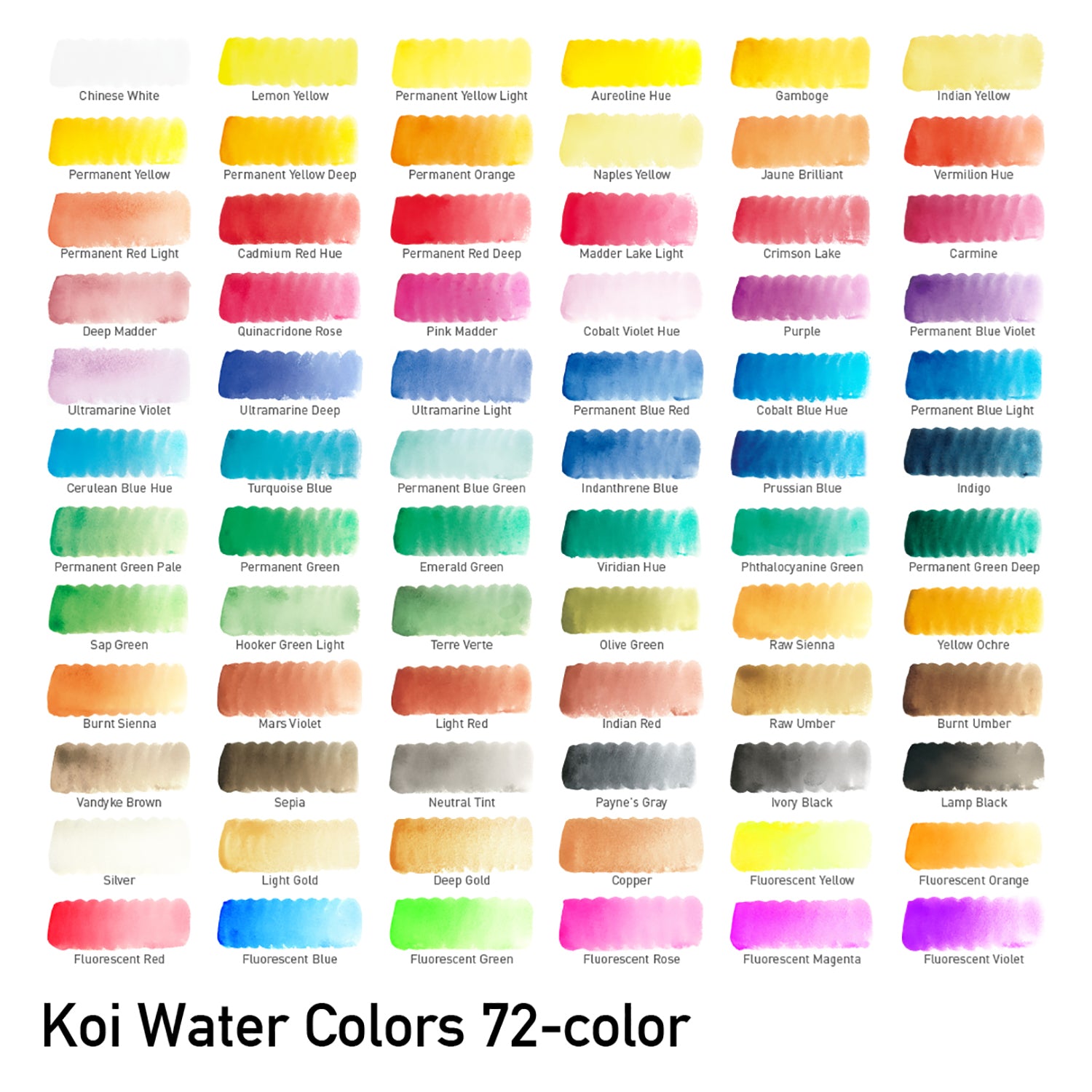 Koi Water Colors Studio Sketch Box with 2 Brushes, 72 Colors