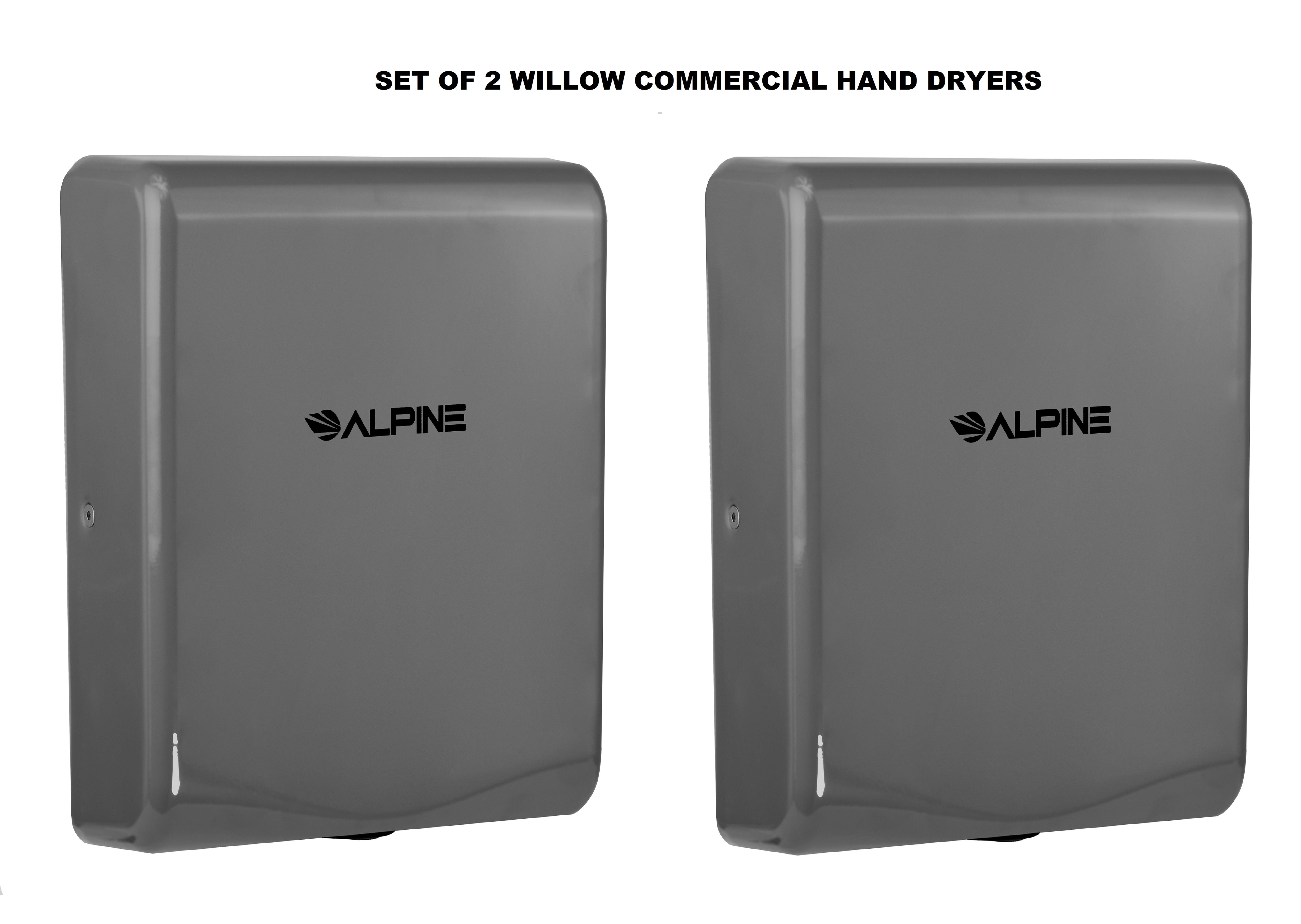 Willow Commercial Gray High Speed Automatic Electric Hand Dryer 2 Pack