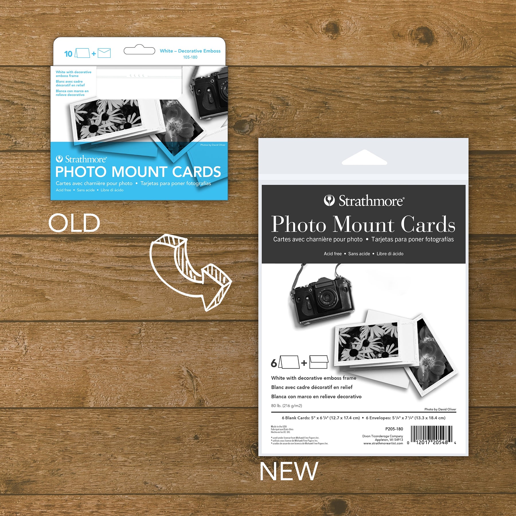 Photo Mount Cards & Envelopes, Decorative Embossed Border, Full Size, 5x6.875 inch, 6 Pack