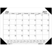 Monthly Academic Calendar Economy Desk Pad, 14 Months (Jul-Aug), 22" x 17", Black
