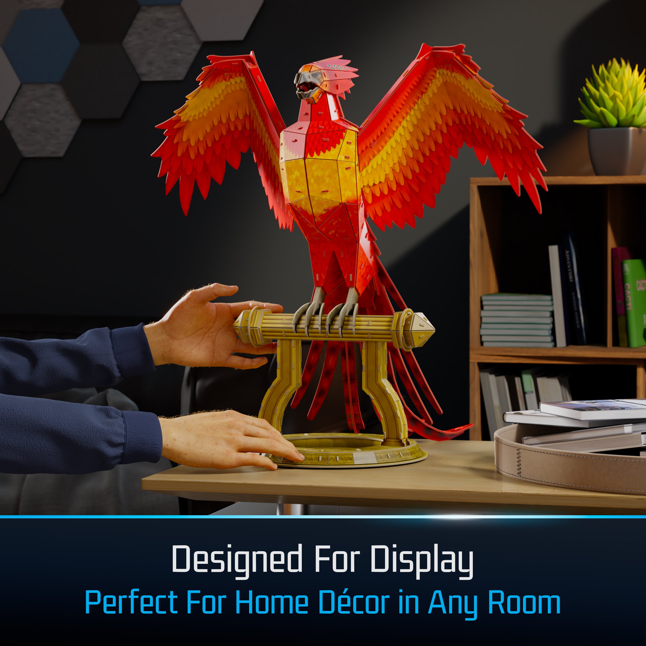 4D Build, Harry Potter Fawkes Phoenix 3D Model Kit with Stand, Harry Potter Collectibles & Desk Décor, Adult Puzzle, Building Toys, 3D Puzzles for Adults & Teens, 172 Pieces, for Ages 12 & Up