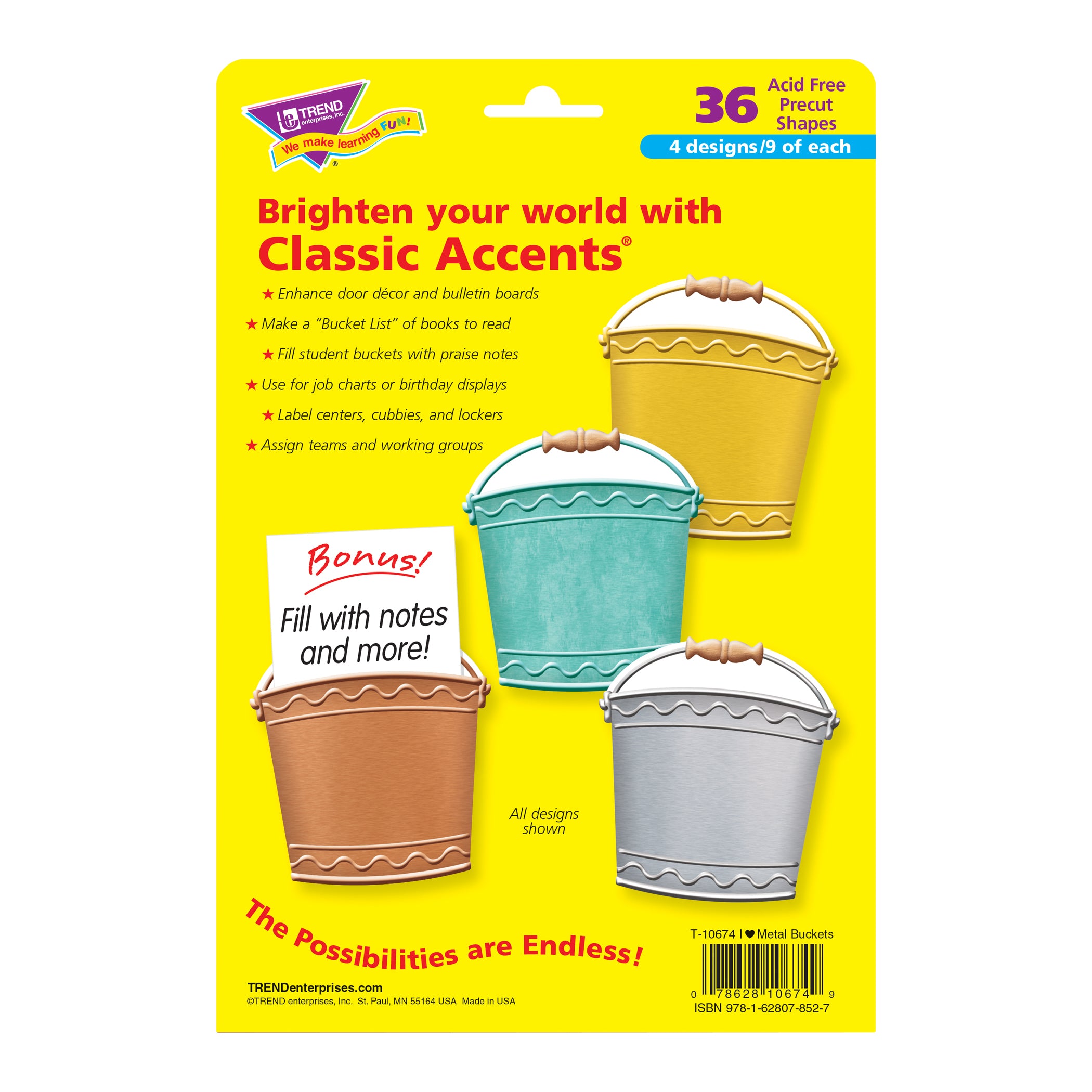 I ♥ Metal Buckets Classic Accents® Variety Pack, 36 Count