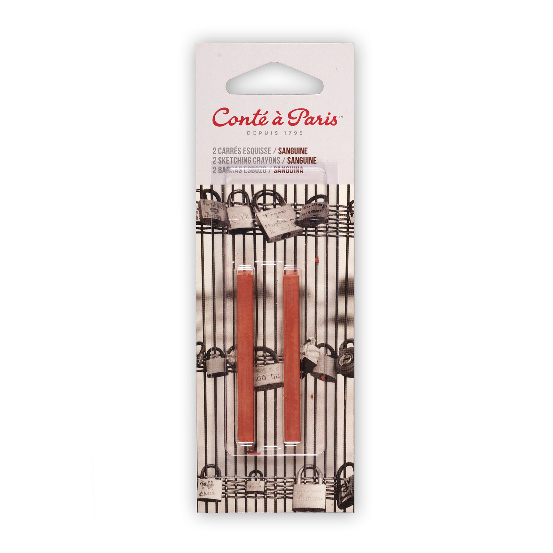 Carrés Esquisse Sketching Crayons, Sanguine (2450), Pack of 2