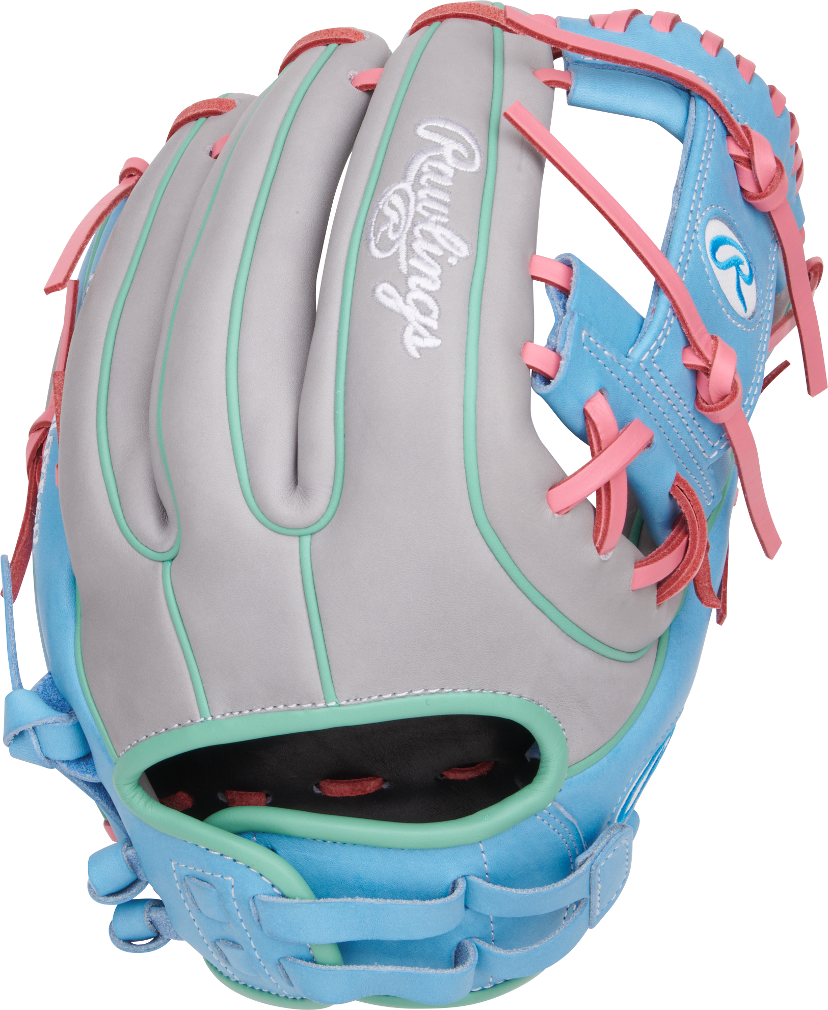 Rawlings Heart Of The Hide Series 12-Inch Softball Glove - Right Hand Thrower - Gray/Columbia Blue