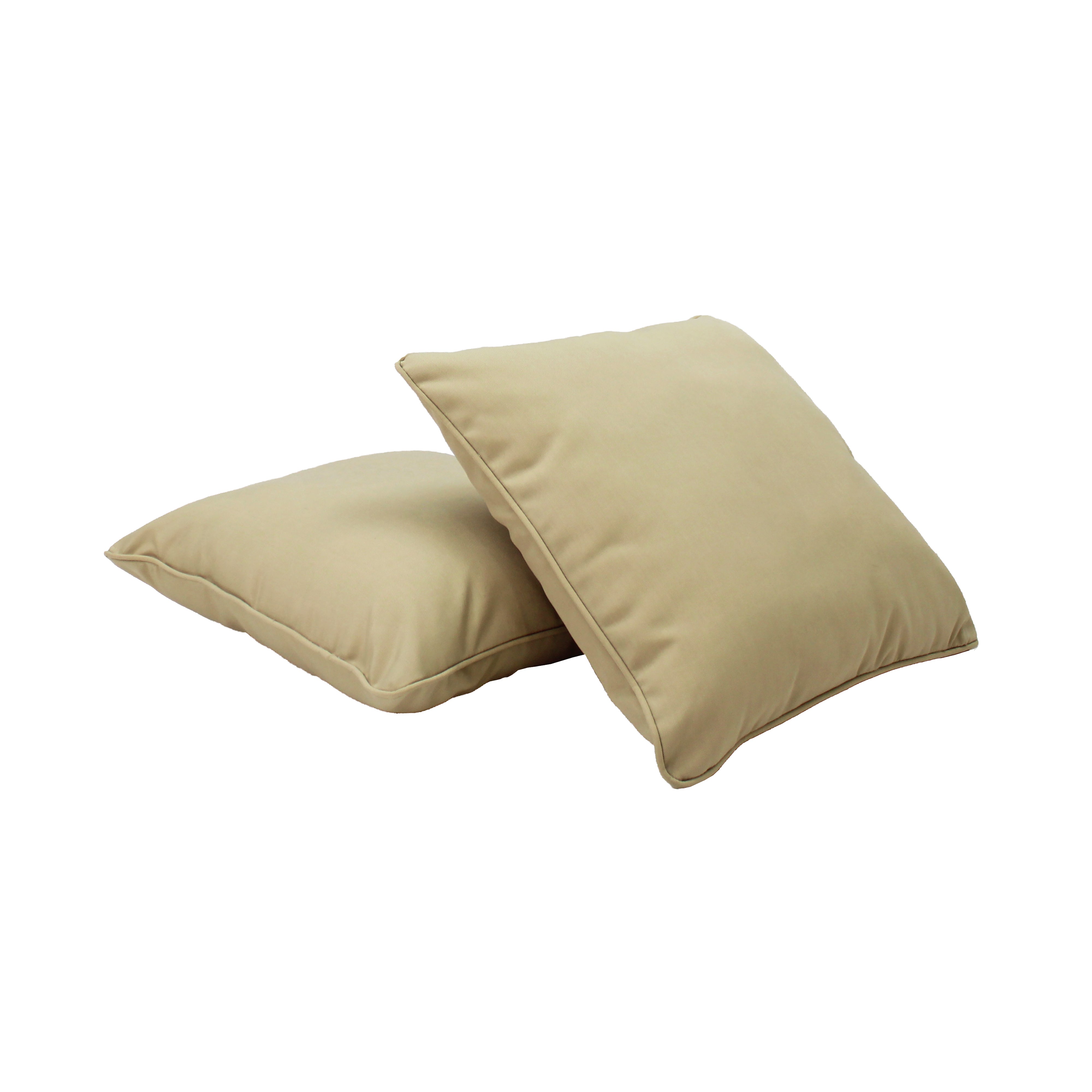 Presidio 15" x 15" Square Indoor/Outdoor Pillow with Piping, 2-Piece - Beige Sand
