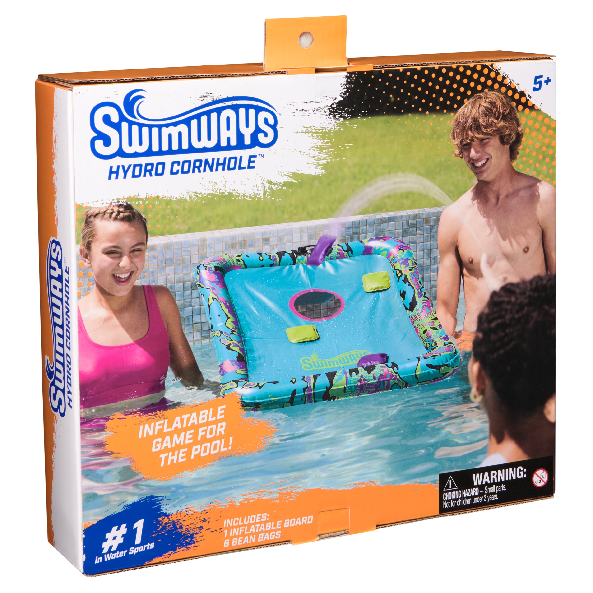Swimways Hydro Cornhole, Pool Toys for Kids and Adults, Cornhole Toss Game for Beach, Lake and Swimming Pool, Outdoor Toys for Kids Aged 5 & Up