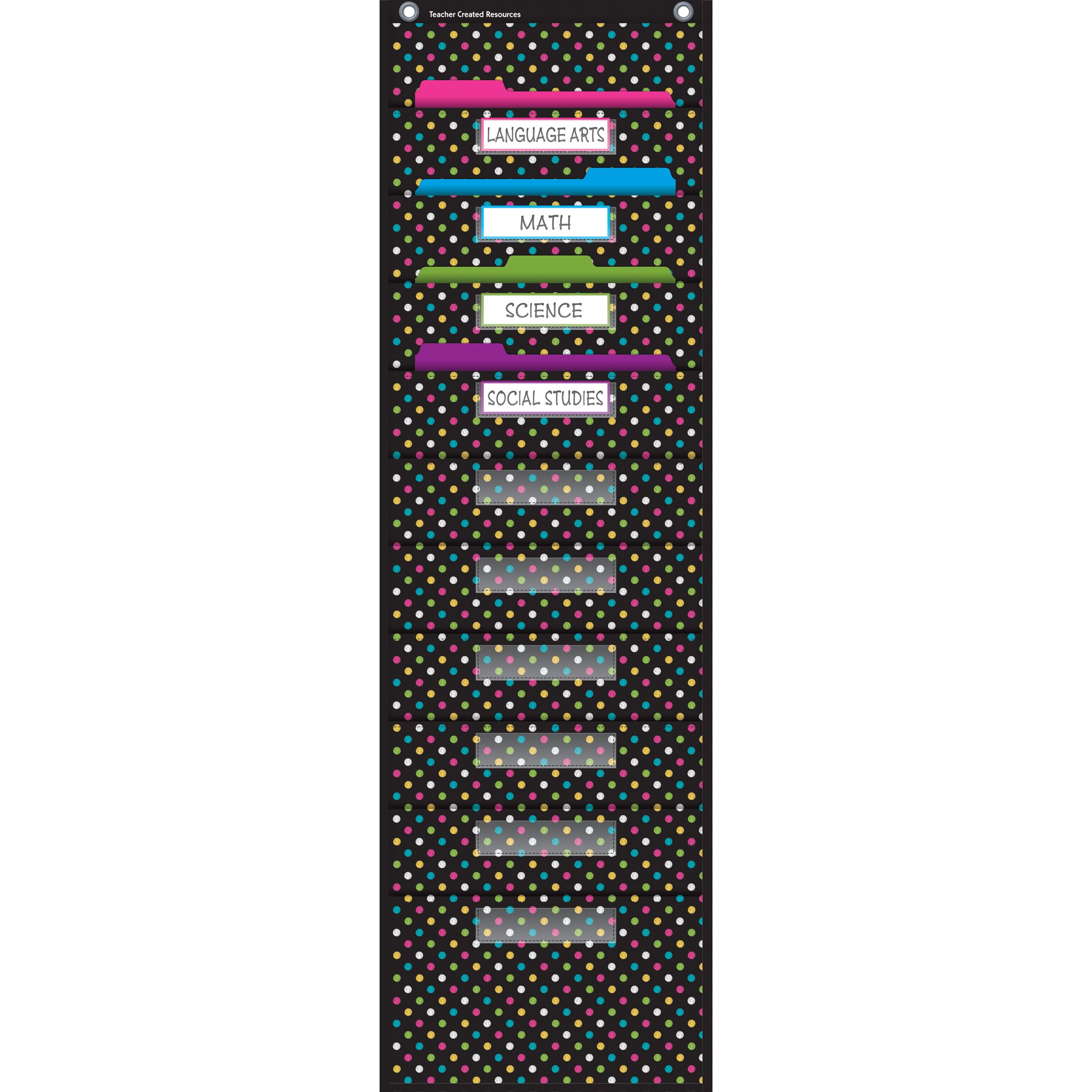Chalkboard Brights 10 Pocket File Storage Pocket Chart (14" x 58")