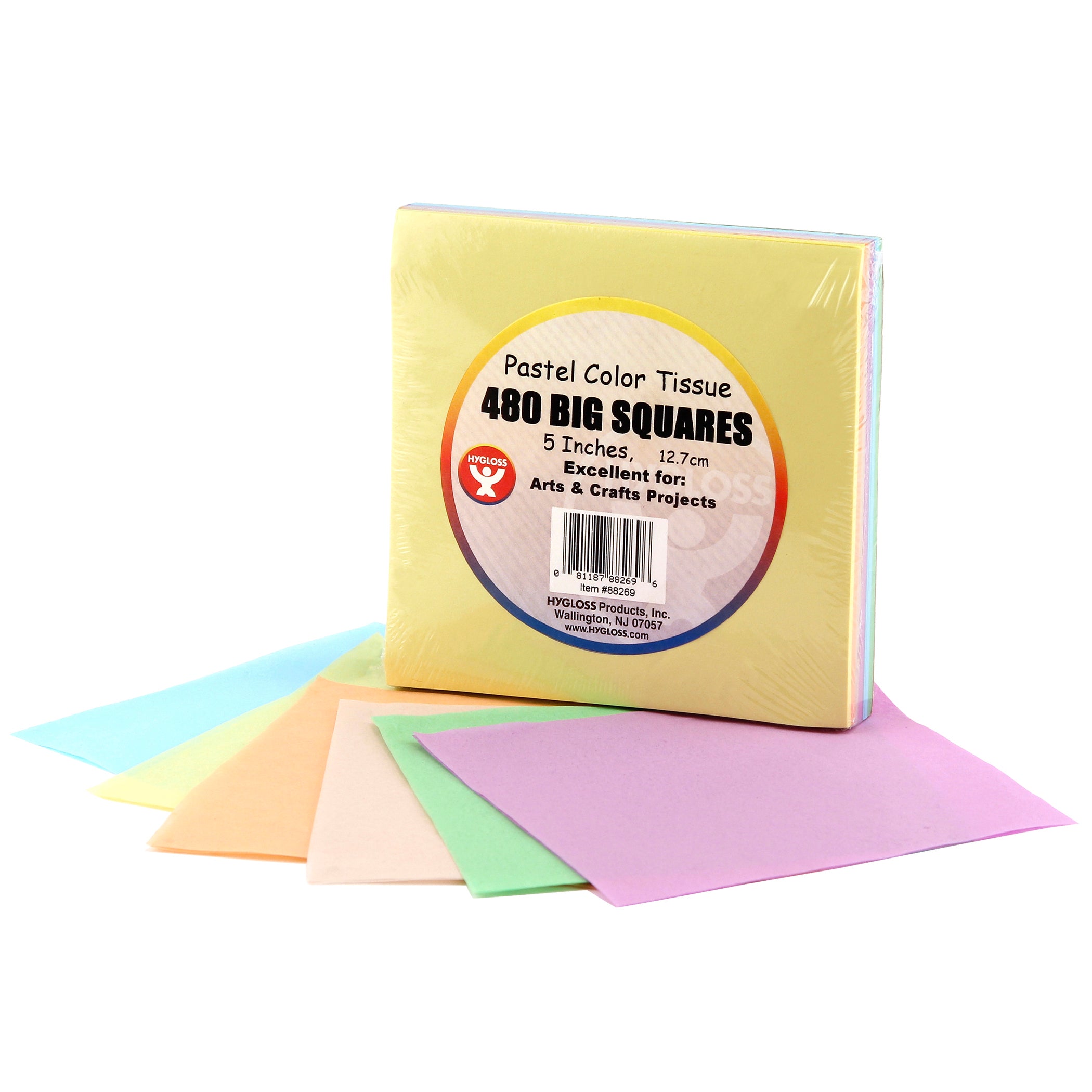 Squares - 5", 480 ct., Tissue, pastel colors