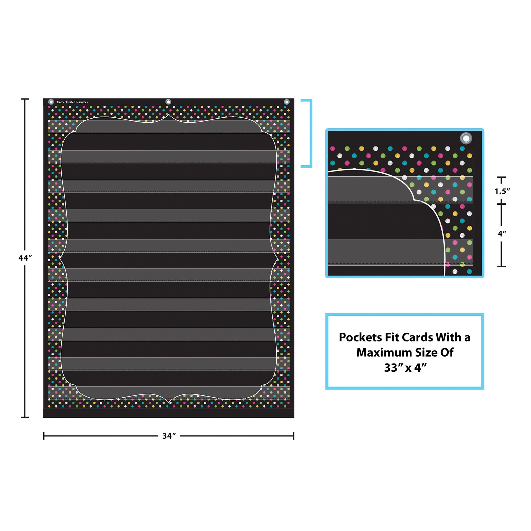 Chalkboard Brights 10 Pocket Chart (34" x 44")