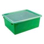 Deep Storage Tray with Lid, Green