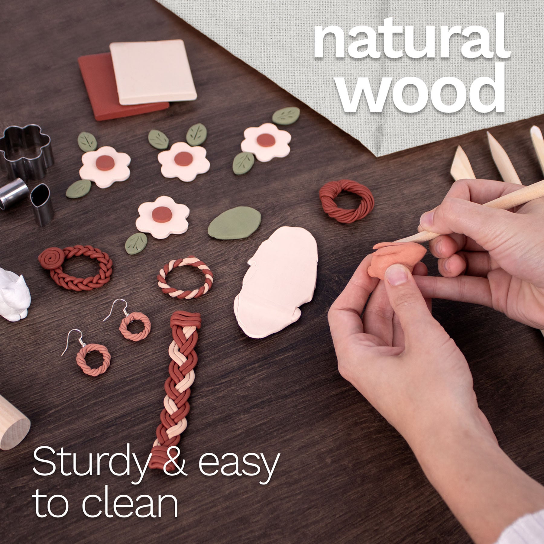 Modeling Clay Tools, Hardwood Set, 2 Pieces