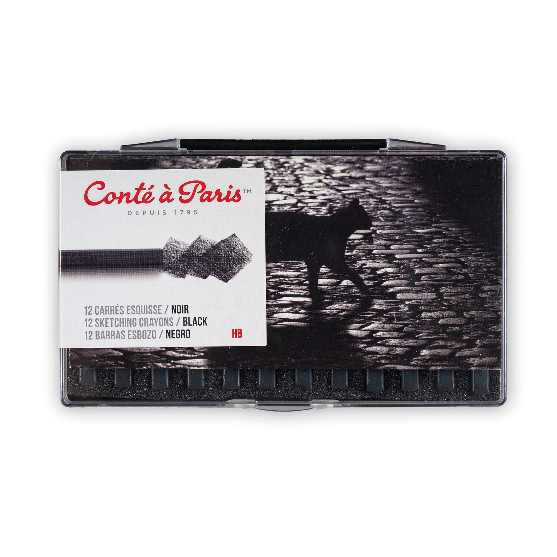 Carrés Esquisse Sketching Crayons, Black HB (2460 / HB), Set of 12