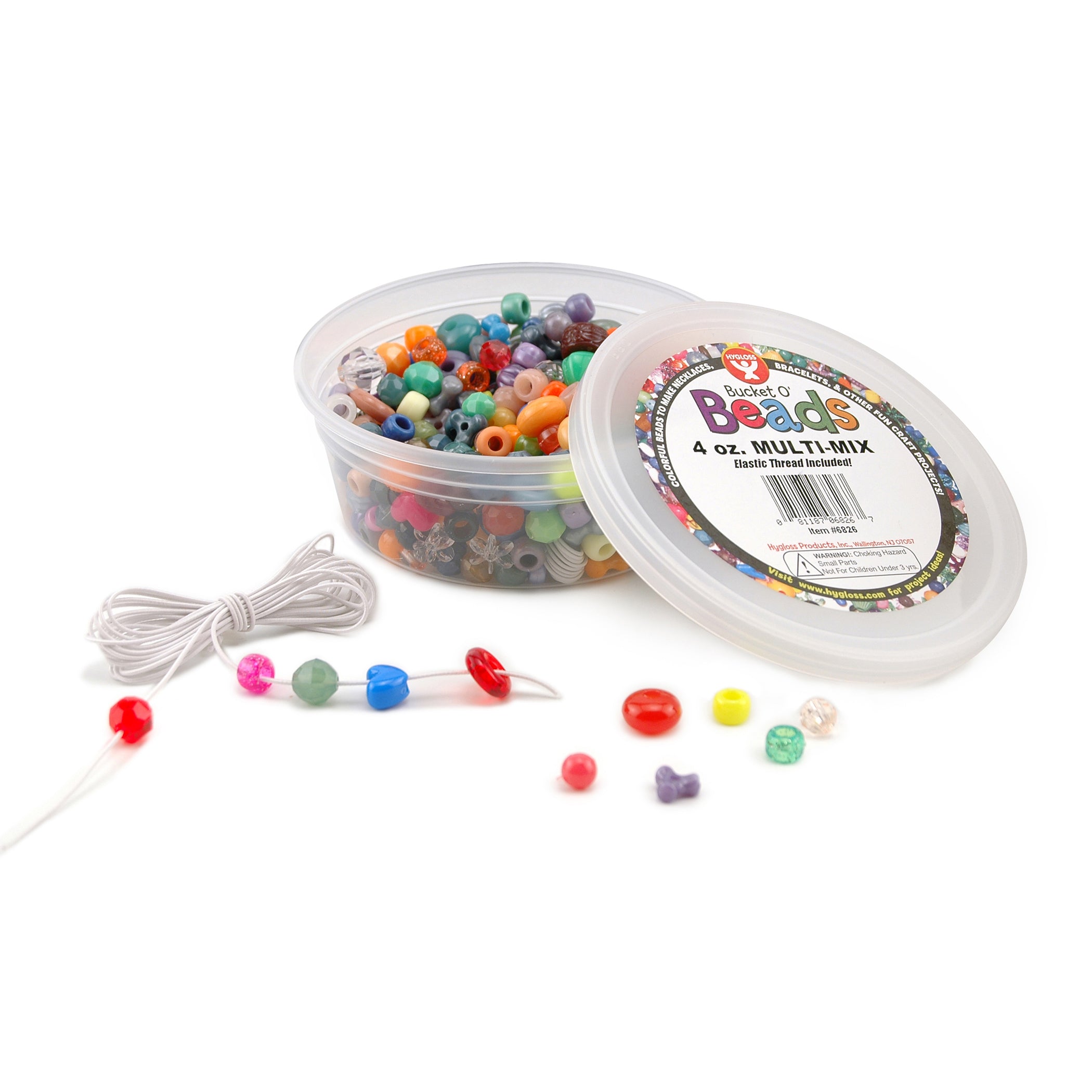 Bucket O'Beads w/ Thread - 4 oz multi-mix