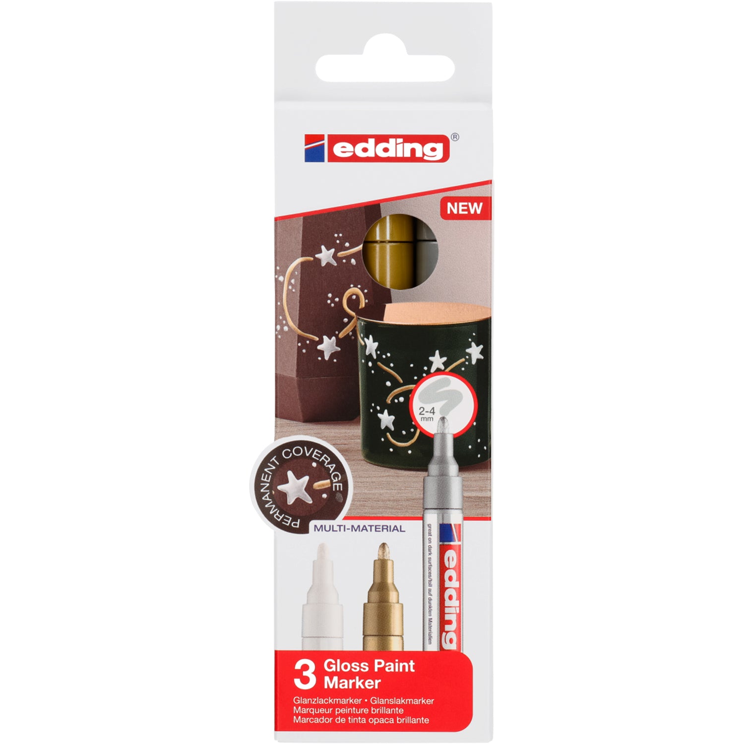 edding 750 Gloss Paint Marker - Set of 3 - Metallic