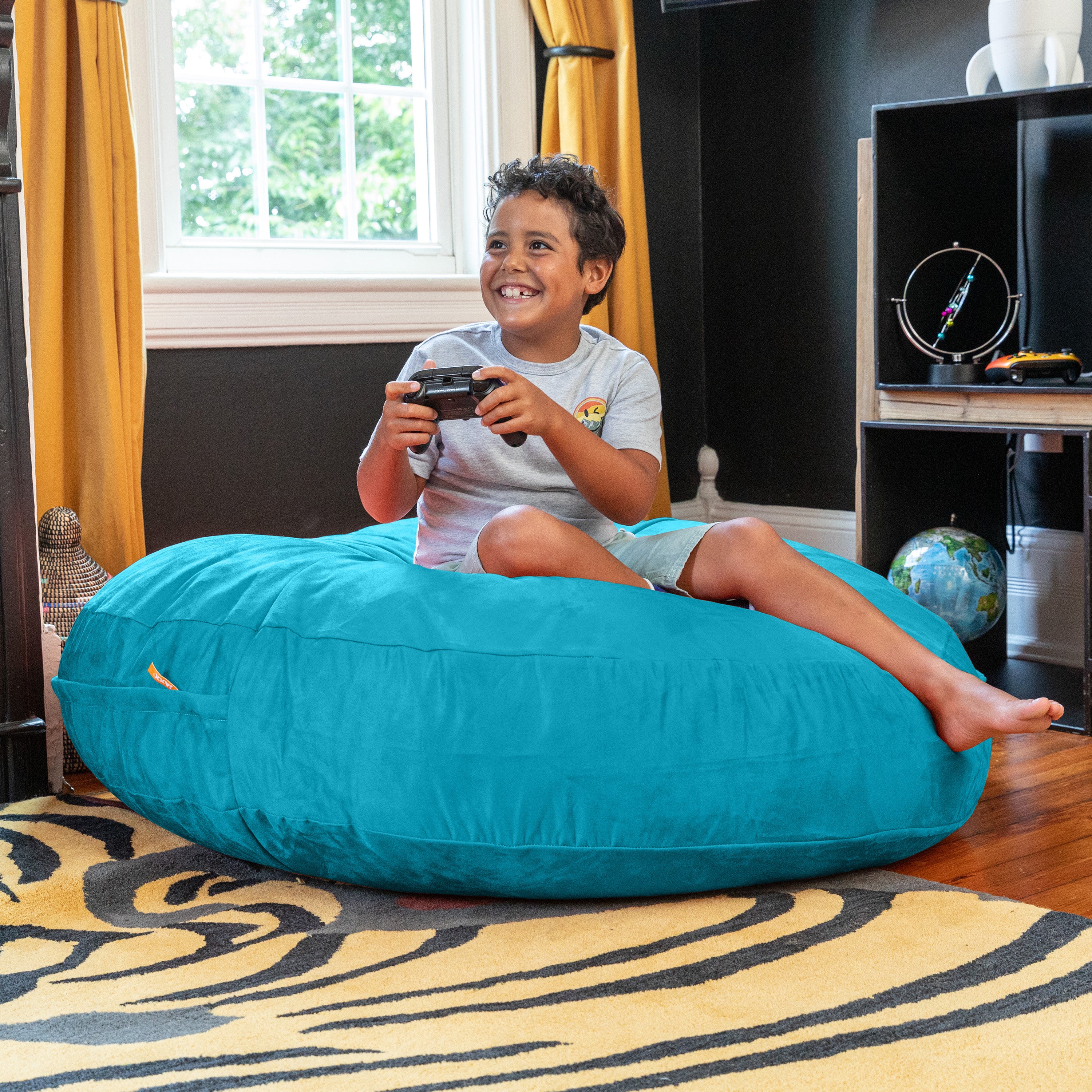 Jaxx Cocoon 4 Foot Bean Bag Chair and Crash Pad, Aqua