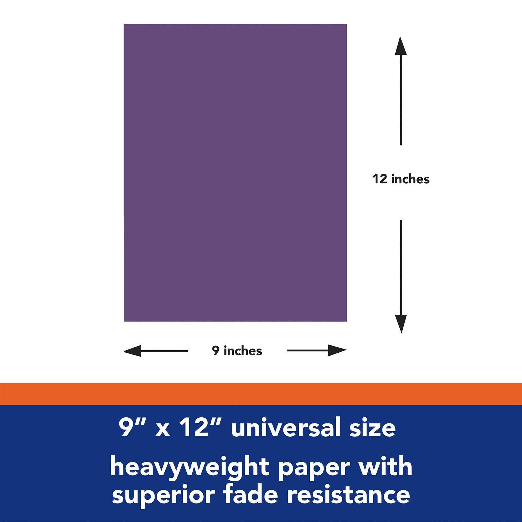 Construction Paper, Heavyweight, Purple, 9" x 12", 50 Sheets