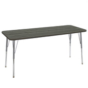 24" x 72" Rectangle La Madera Activity Table with Standard Legs - Gray Wood/Silver