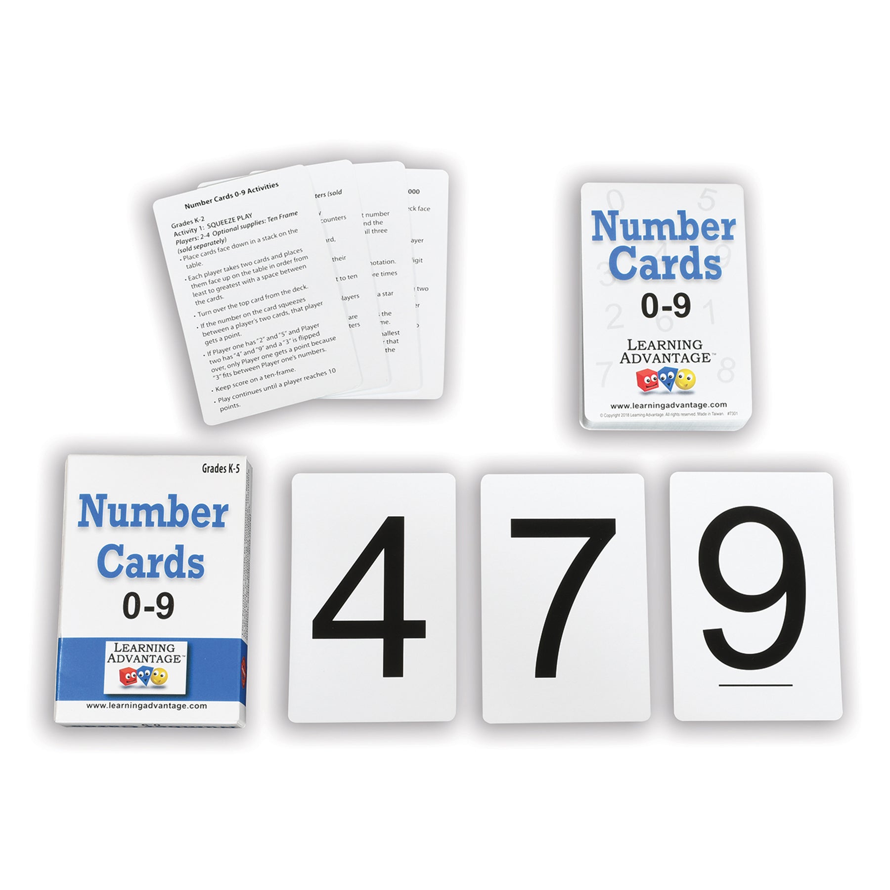 Number Cards 0-9, Black
