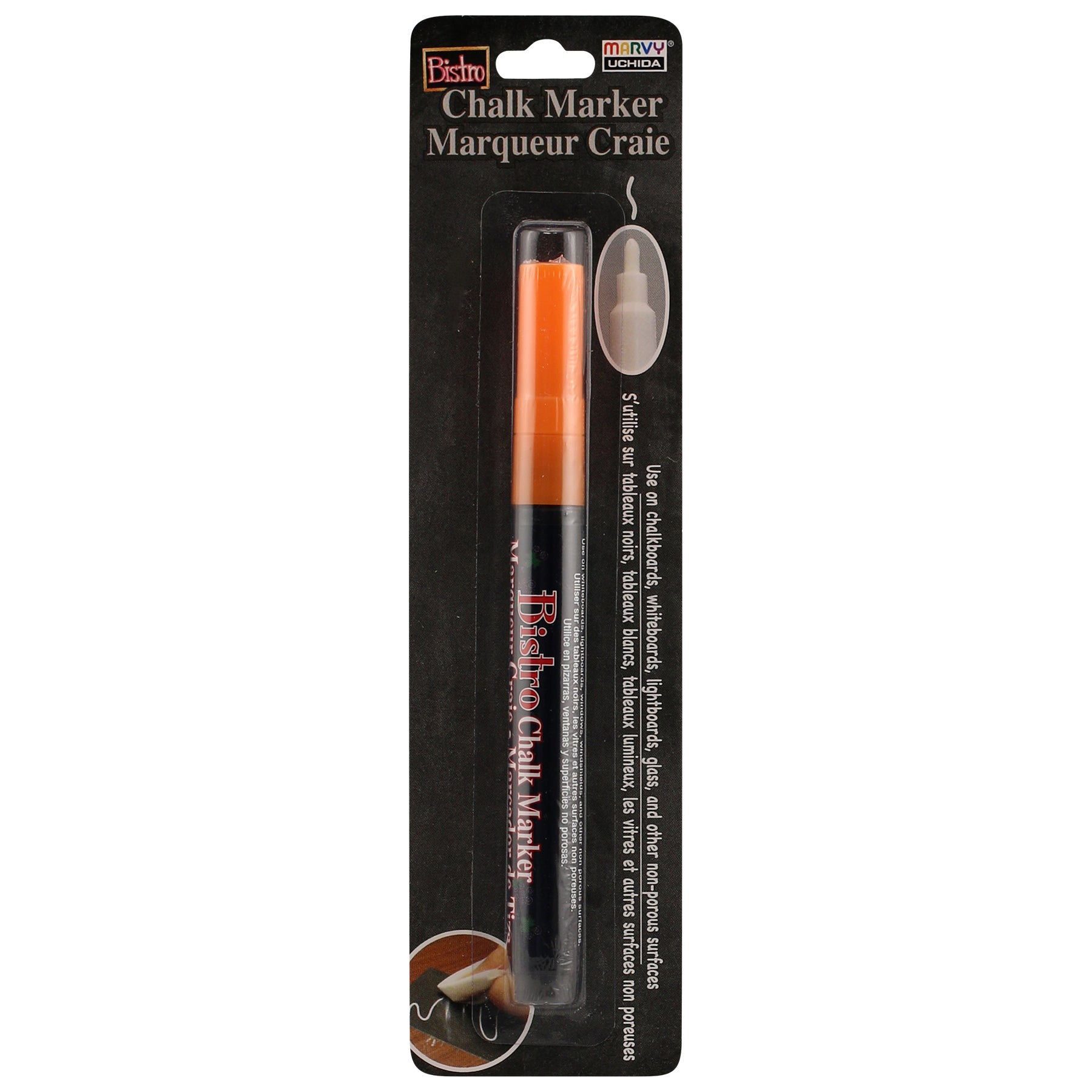 Bistro Chalk Marker, Fine Tip, 482-S, Fluorescent Orange