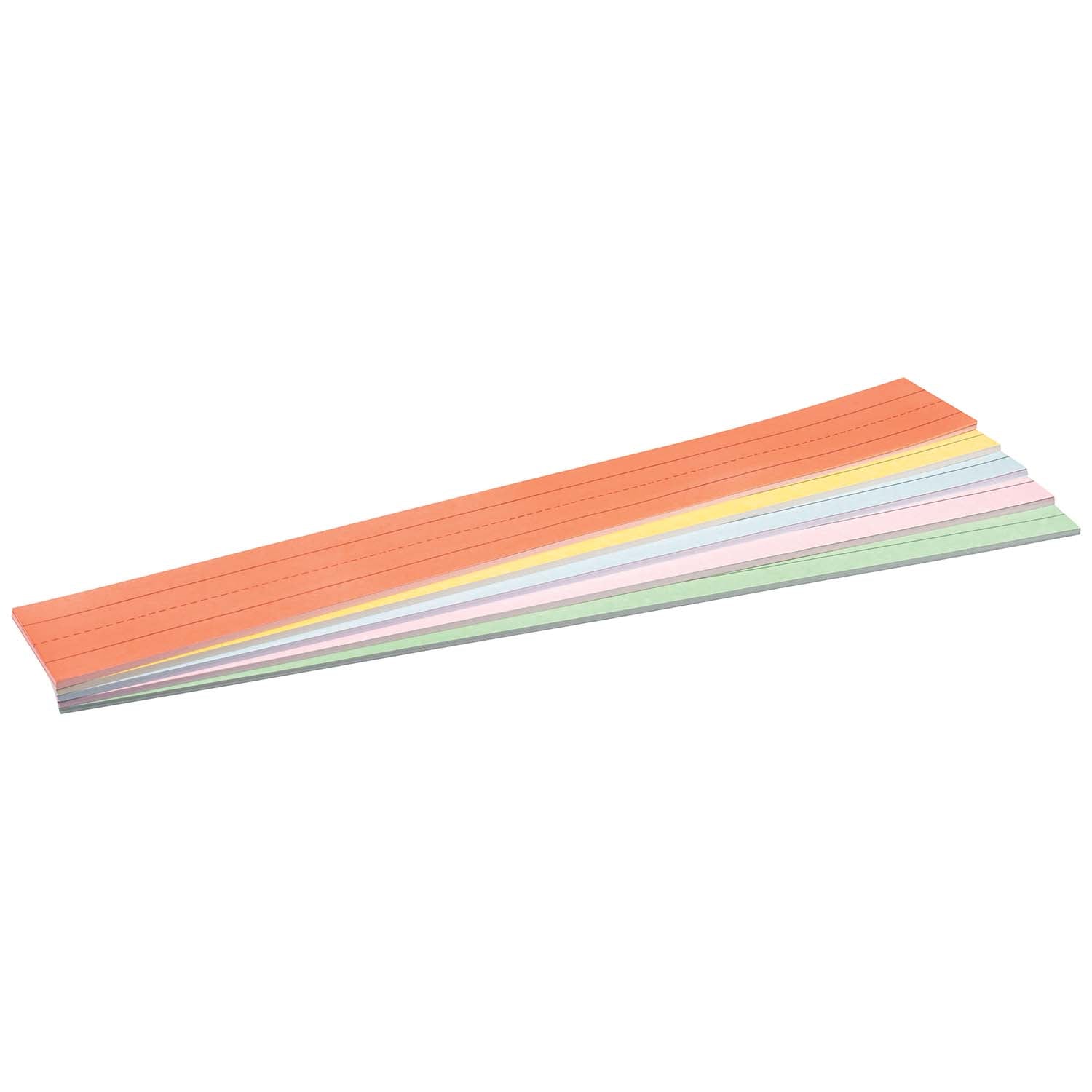 Sentence Strips, 5 Assorted Colors, 1-1/2" Ruled, 3" x 24", 100 Strips