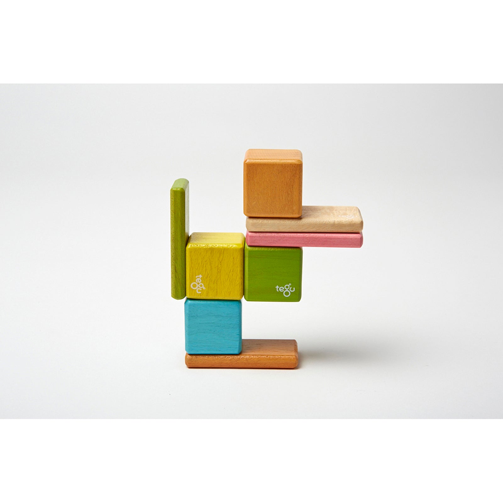 Magnetic Wooden Blocks, Tints, 8-Piece Pocket Pouch