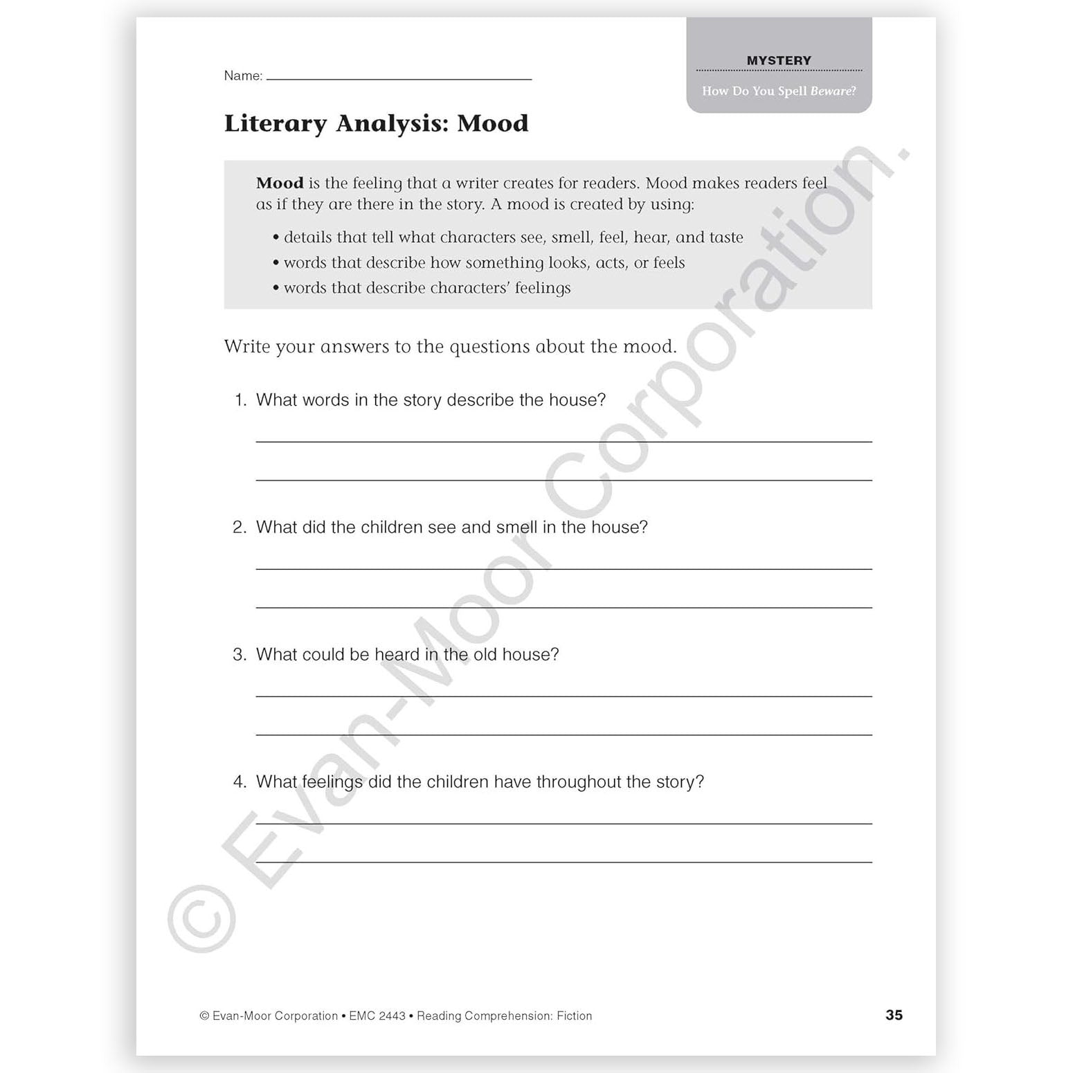 Reading Comprehension: Fiction, Grade 3