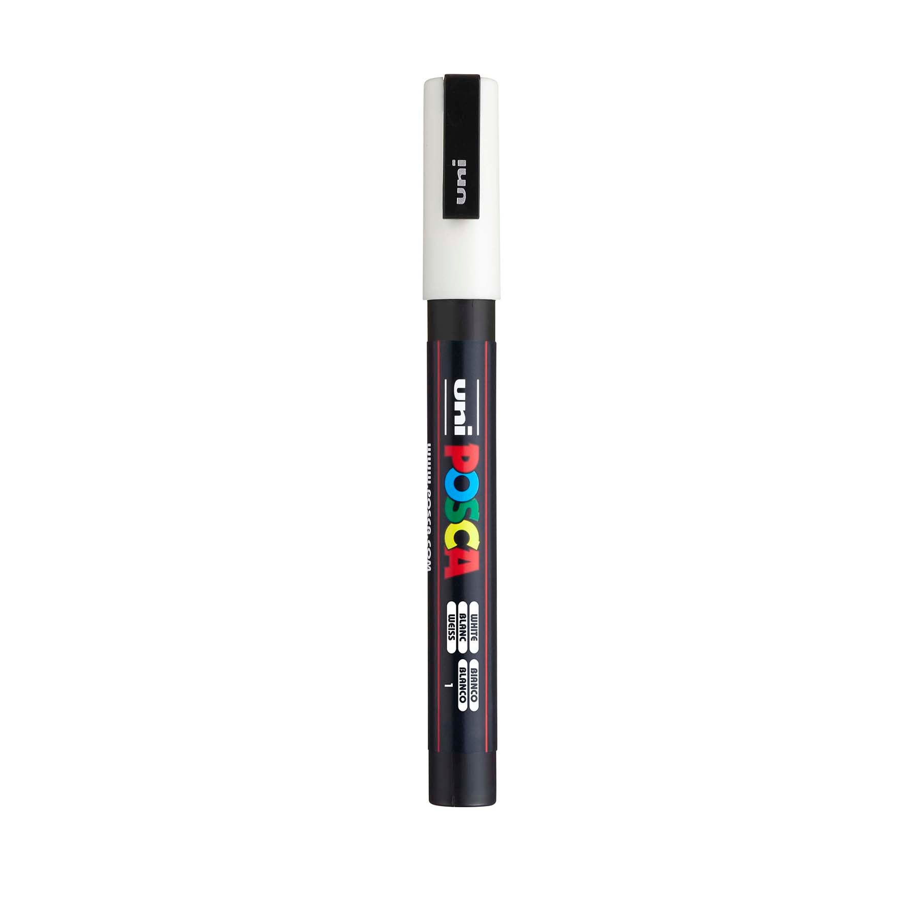 uni® POSCA PC-3M Water-Based Paint Markers, Reversible Fine Tip (0.9-1.3mm), White