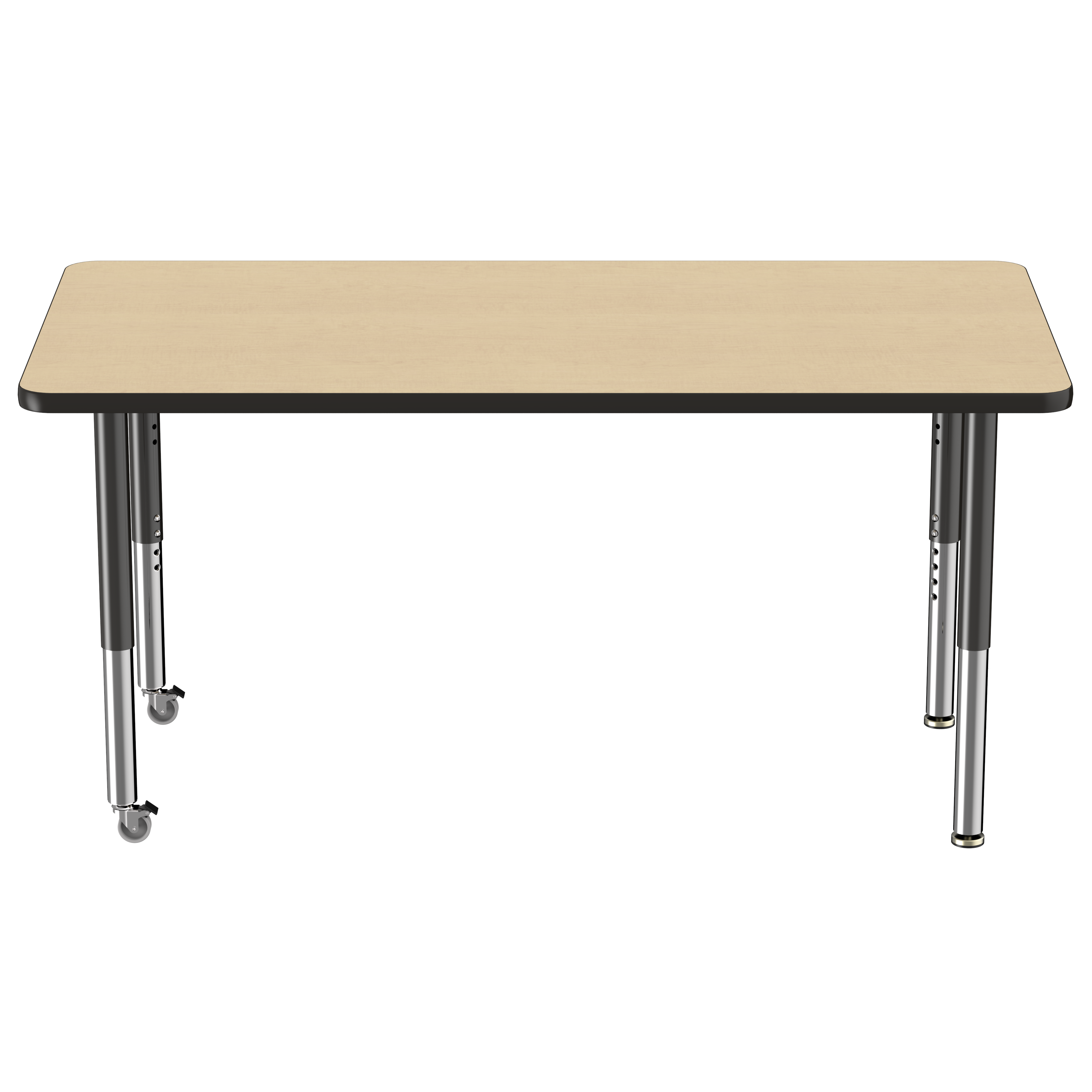 30" x 60" Rectangle T-Molding Activity Table with Adjustable Super Legs - Maple/Black